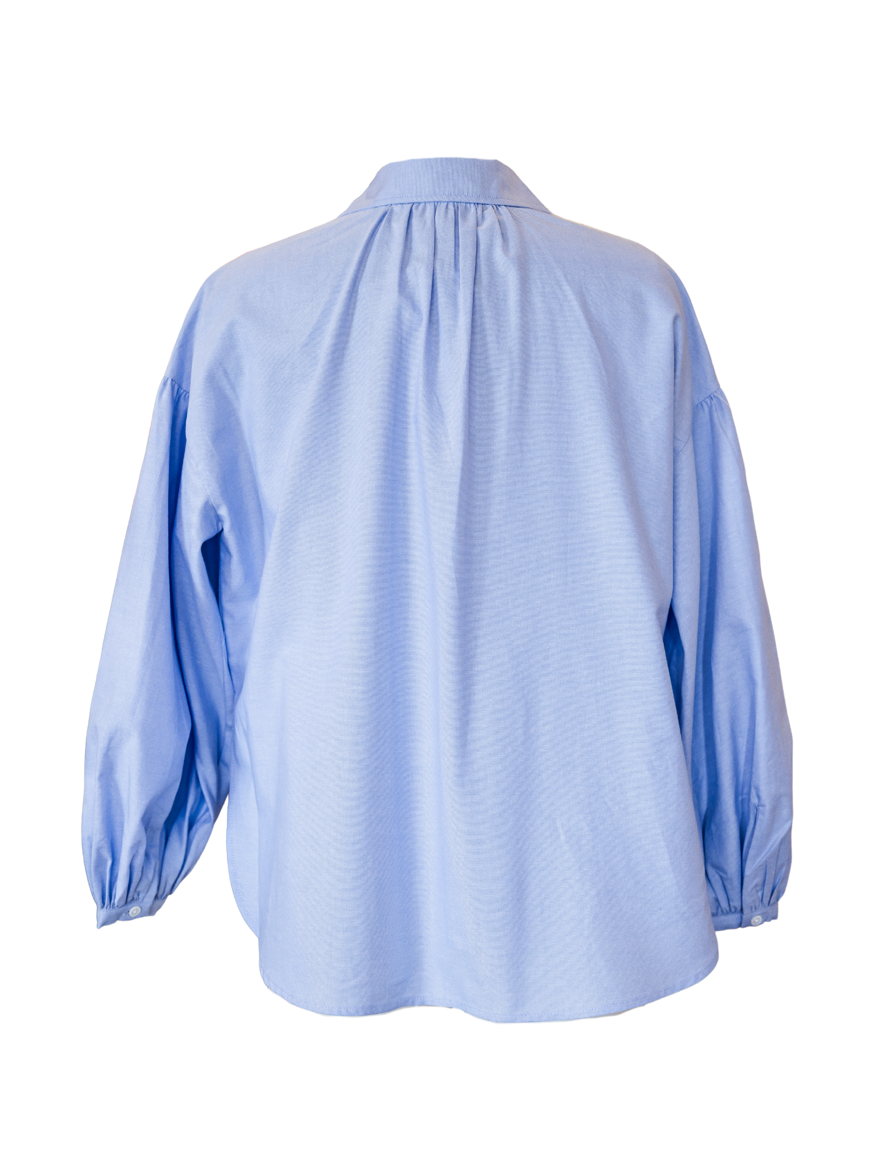 Balloon Sleeve Button Down - Blue