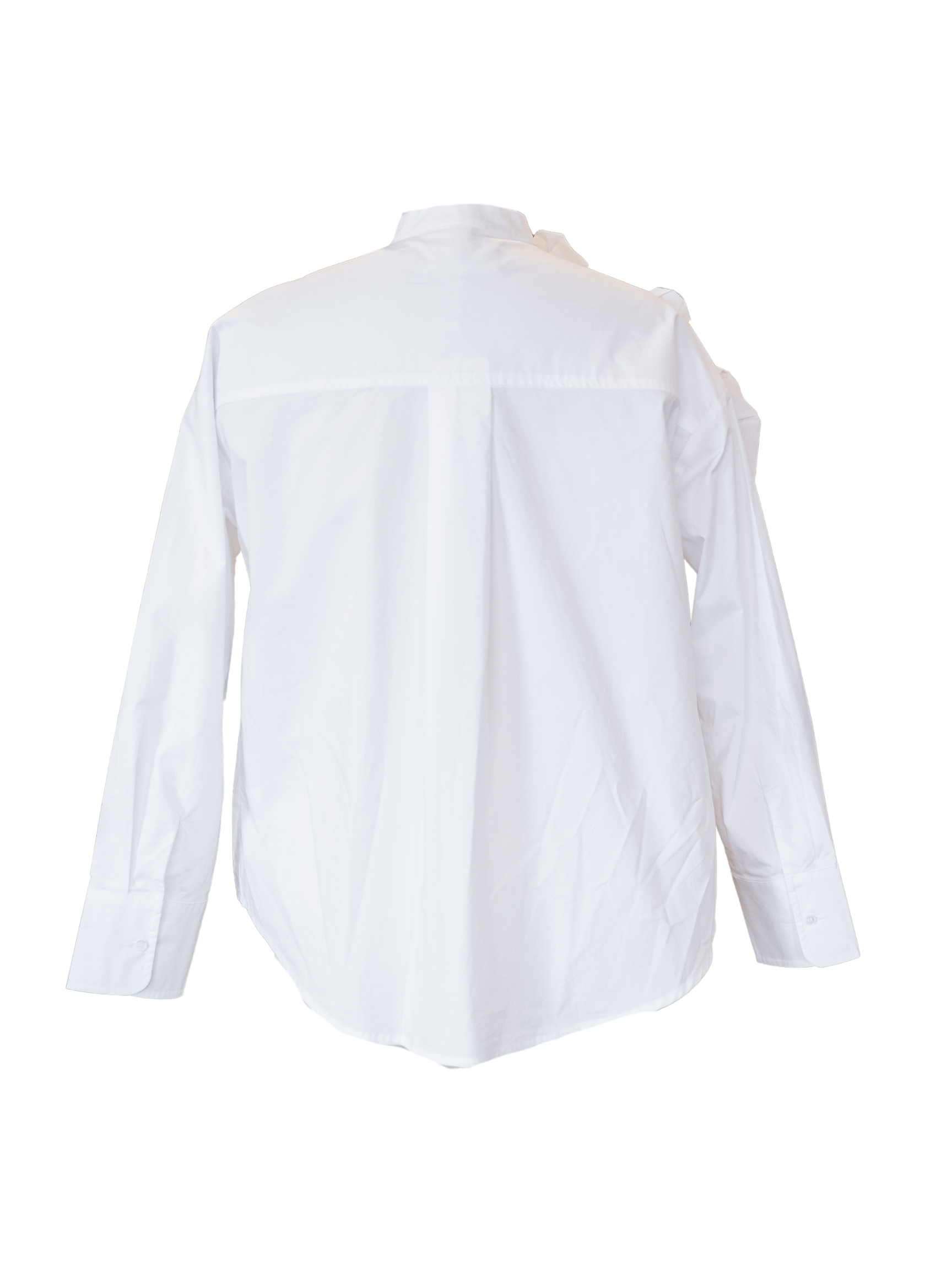 Poplin Ruffle Blouse - White