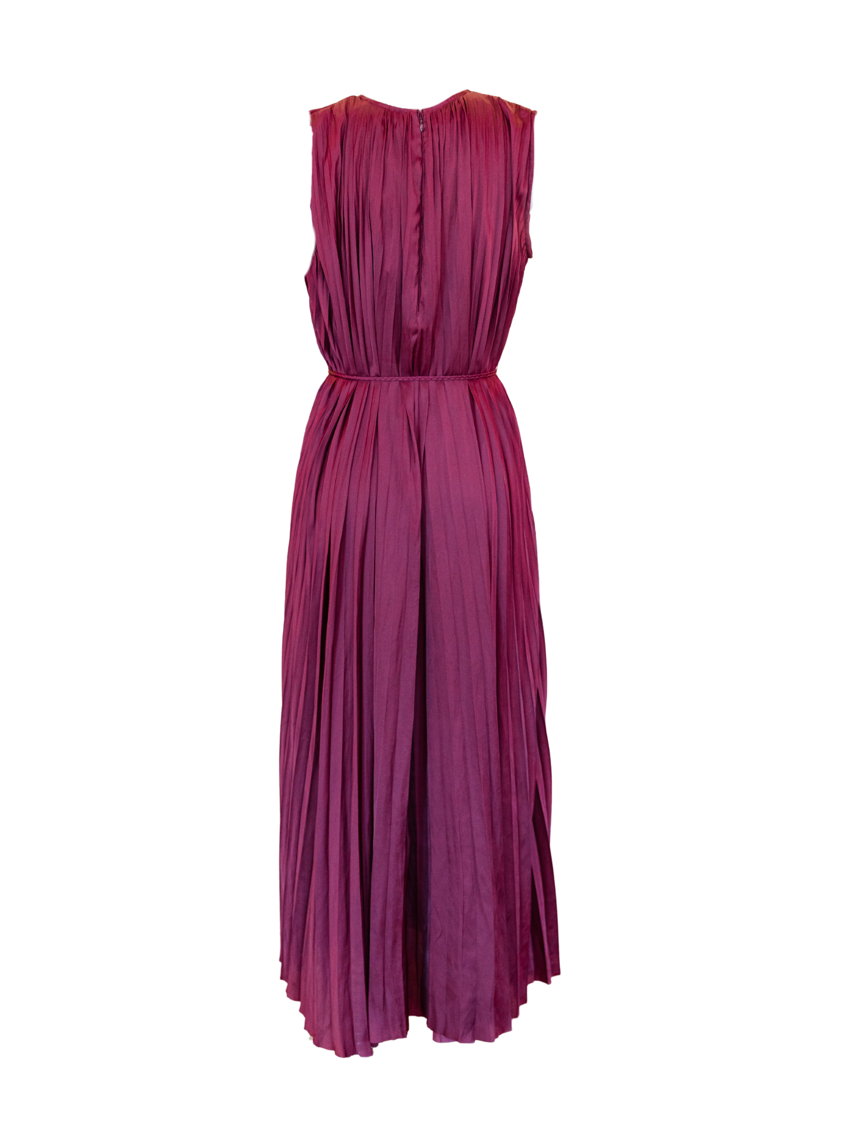 Fianna Pleated SL Midi Dress - Claret