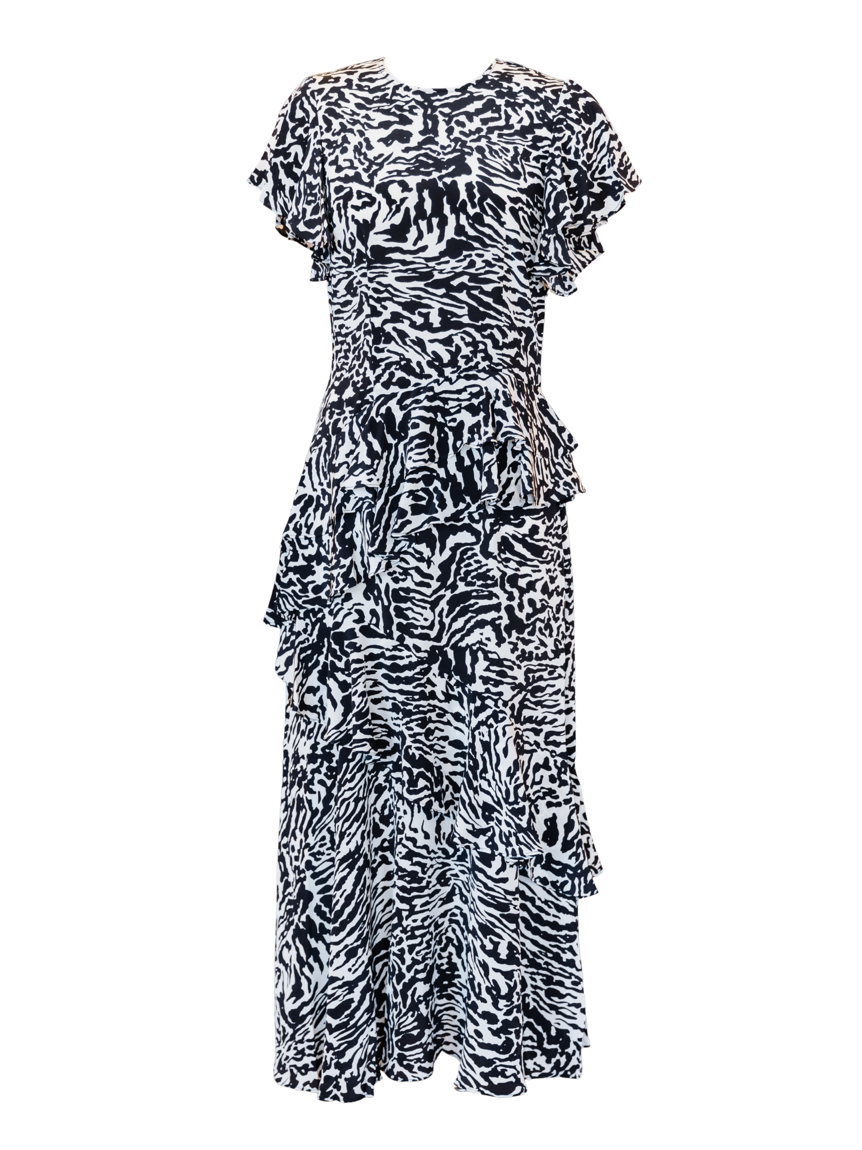 Amaia Cascading Ruffle Midi Dress - Spotted Jasper