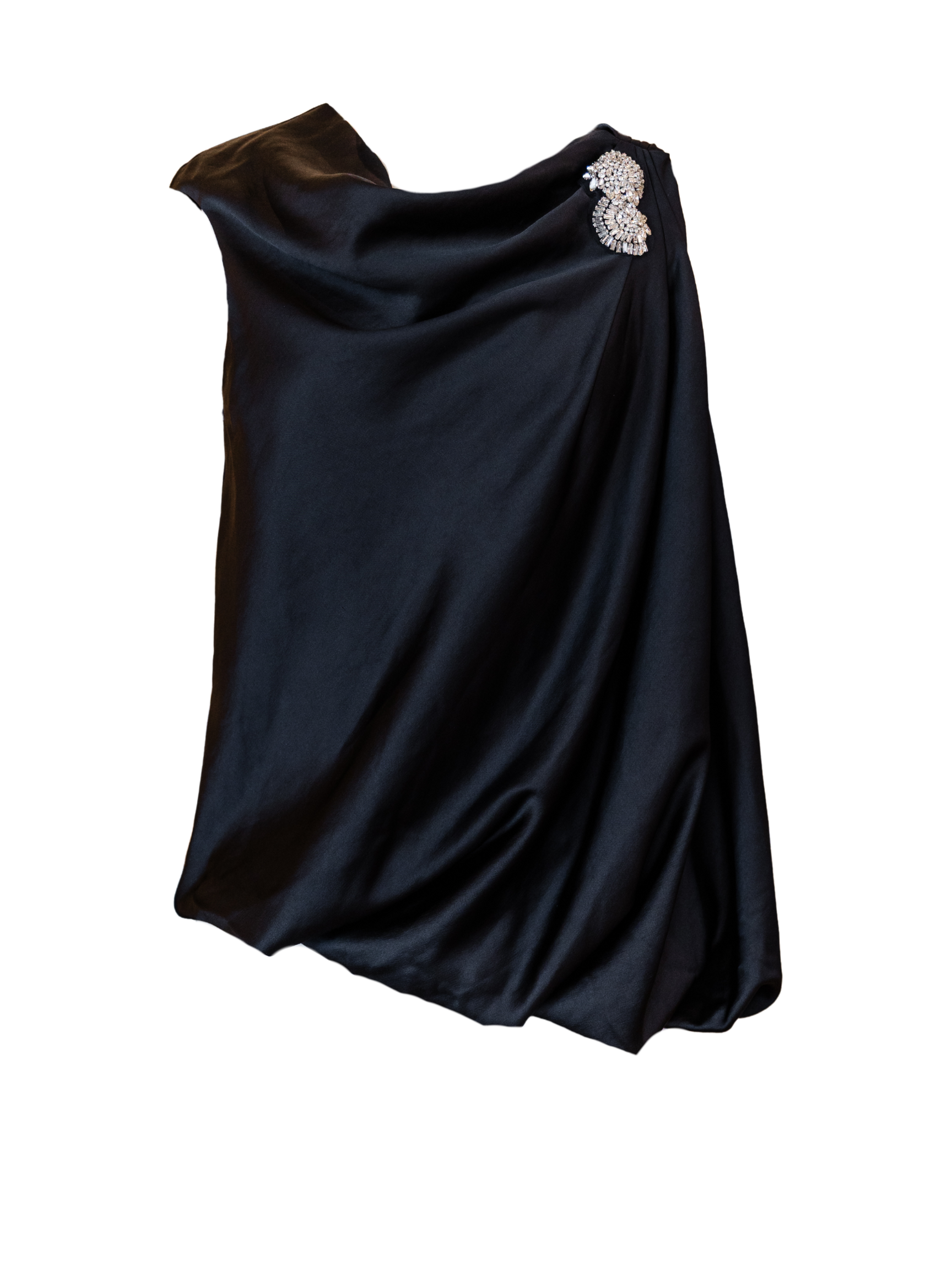 Henrik Draped Blouse - Black