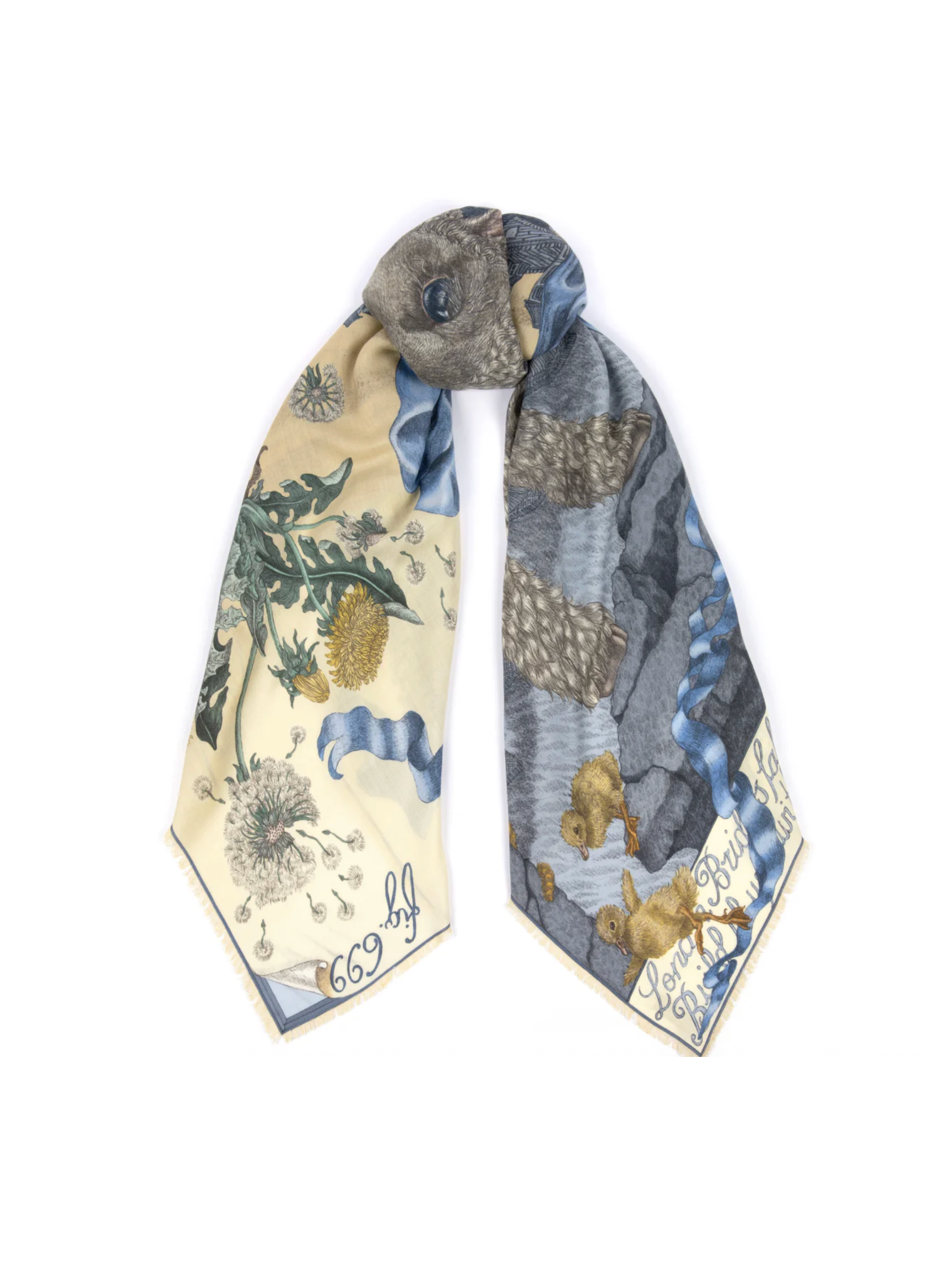 135x135 Large Silk Scarf-London Bridge-Vanilla/Buttermilk