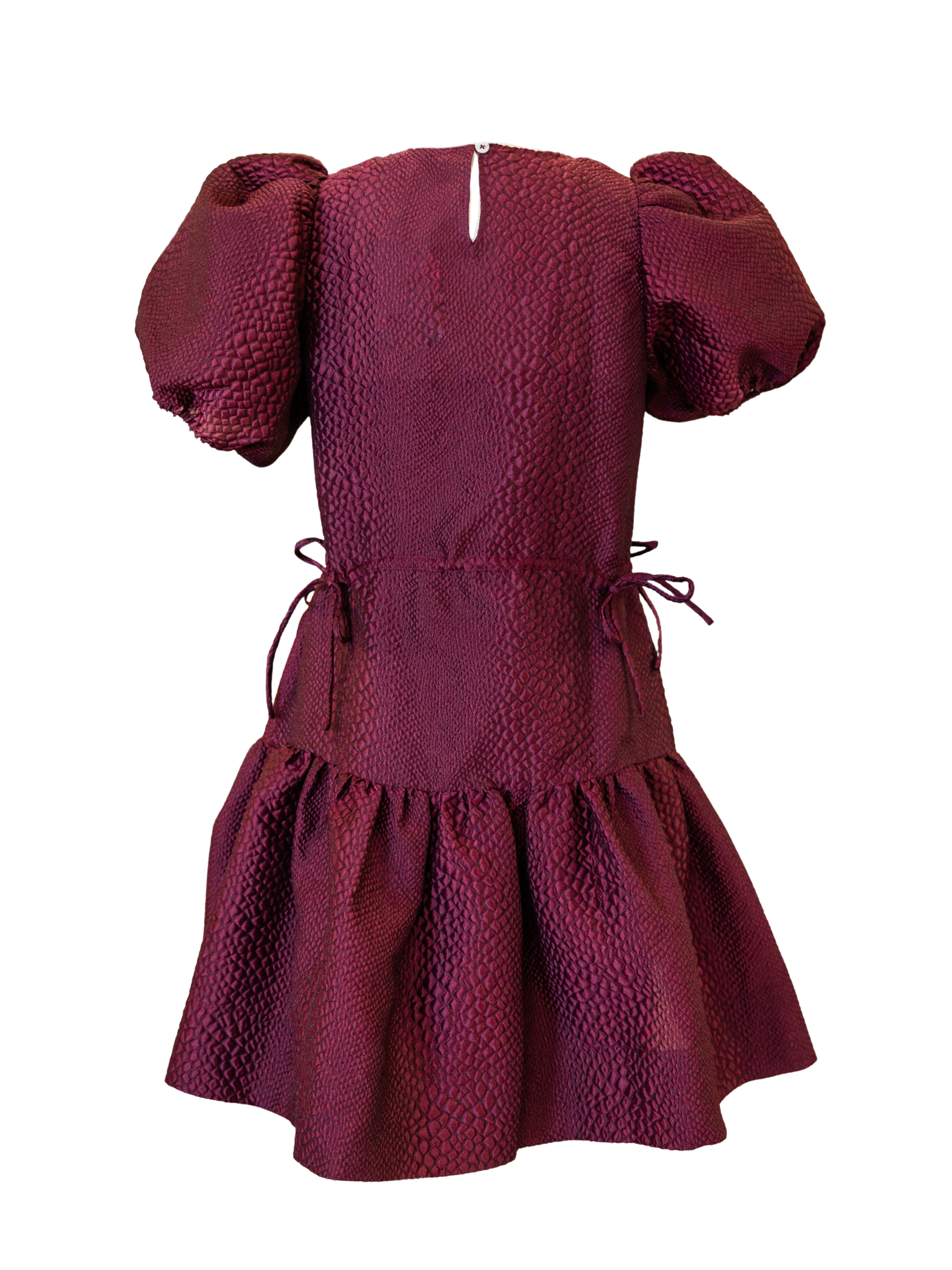 Fayetta Embossed Mini Dress - Burgundy