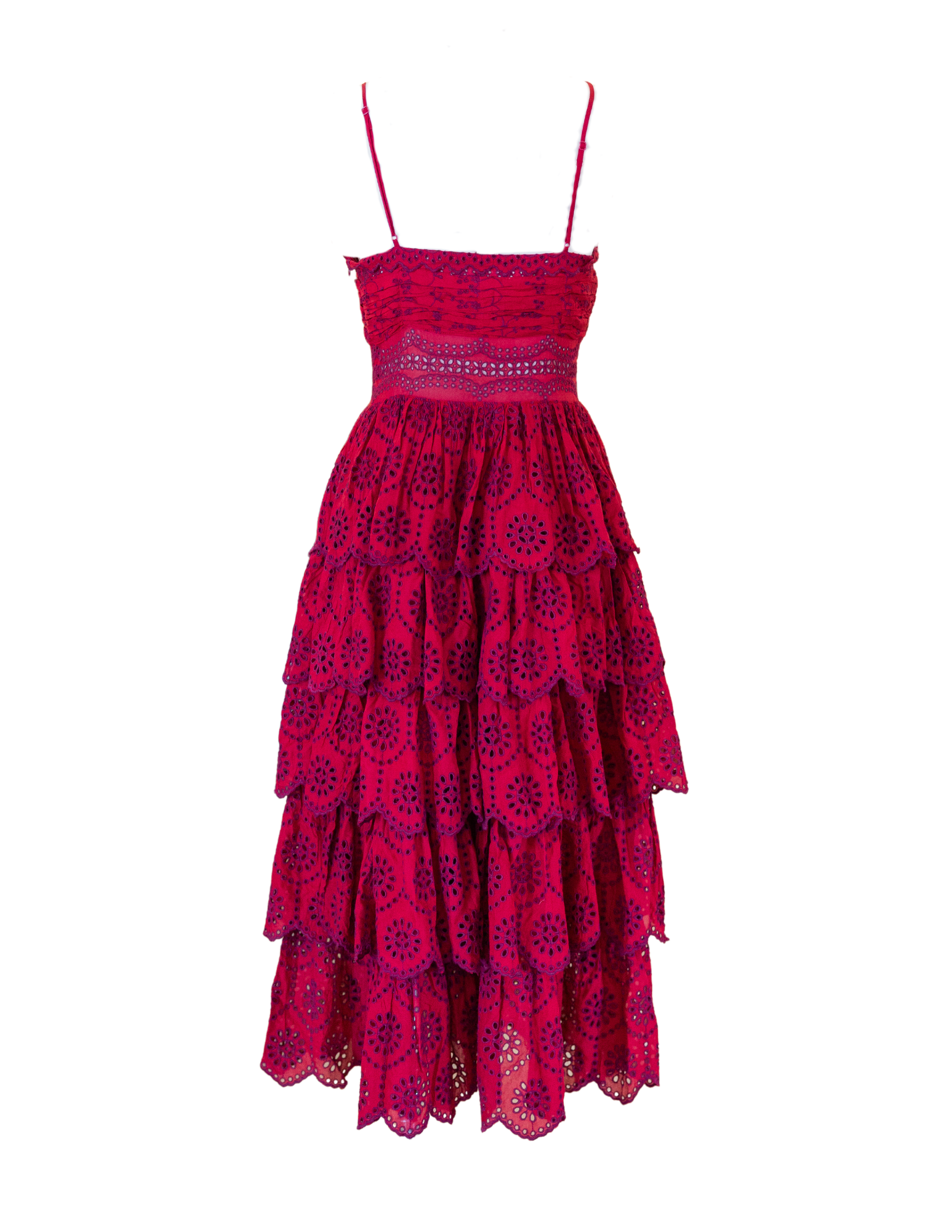 Lainey Embroidery Dress - Red