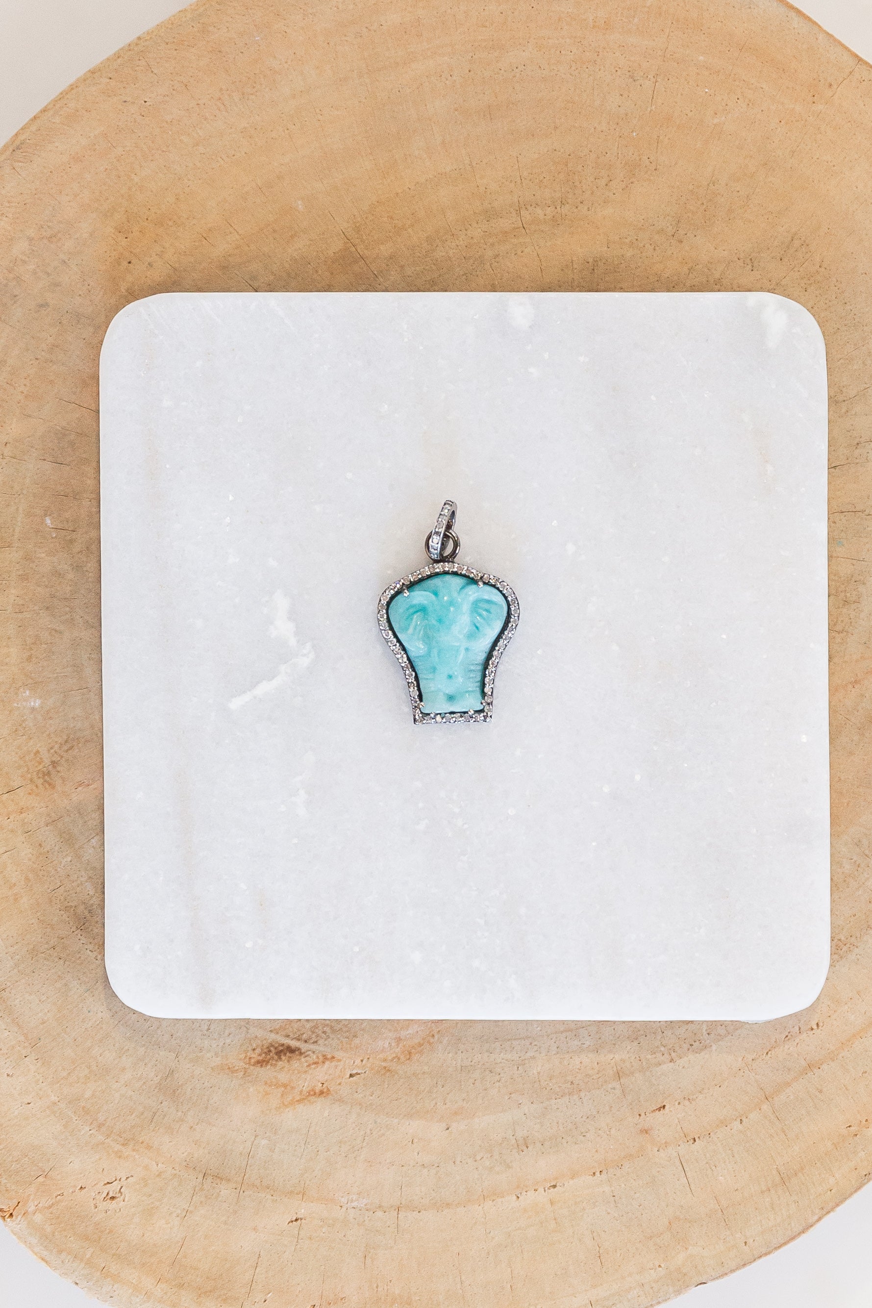 Amazonite Elephant Pendant (Y9529B)