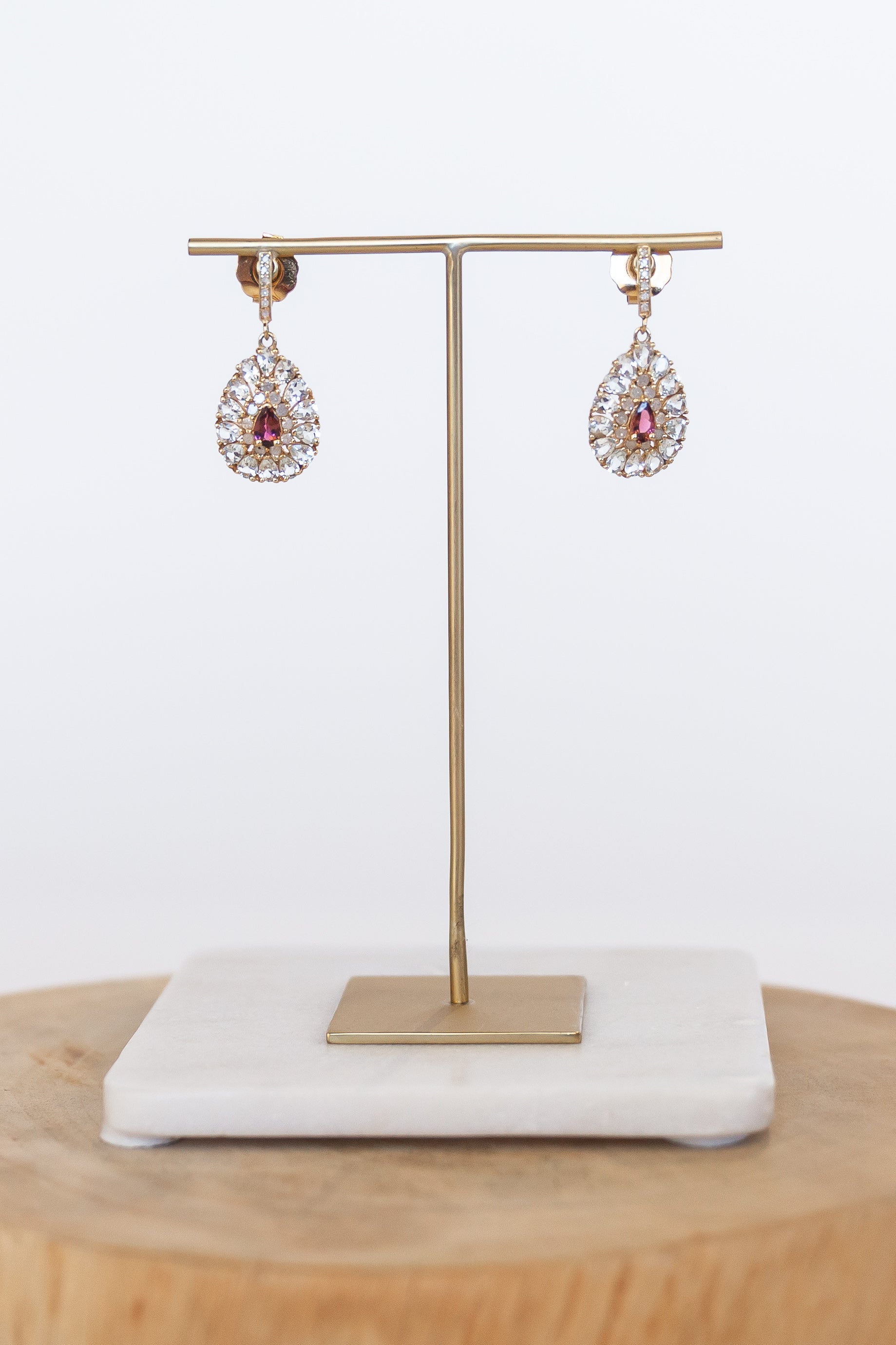 Sleeping Beauty and Ruby Small Drop Earrings (y10325B)