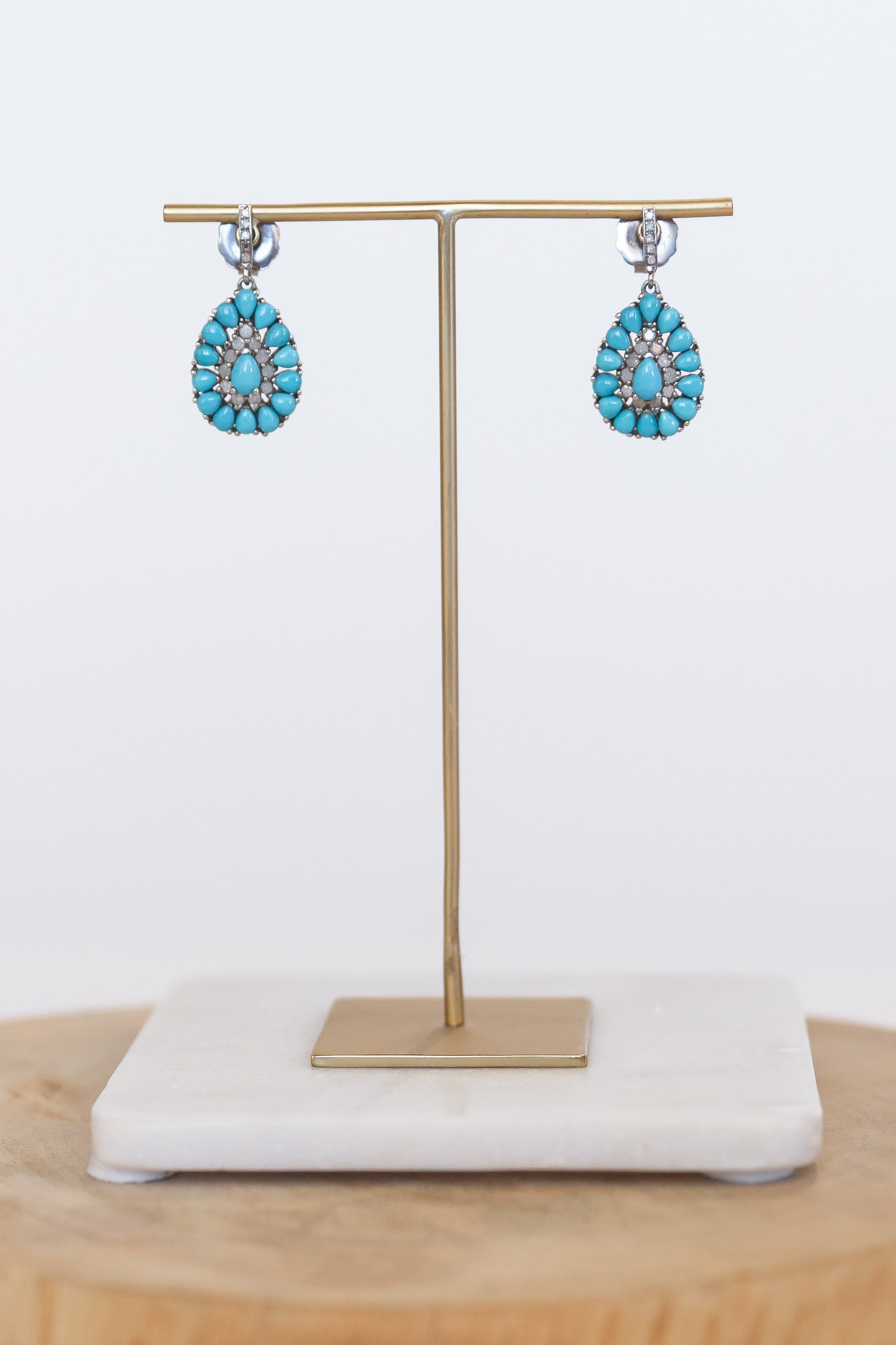 Small Turquoise Drop Earrings (y9938b)