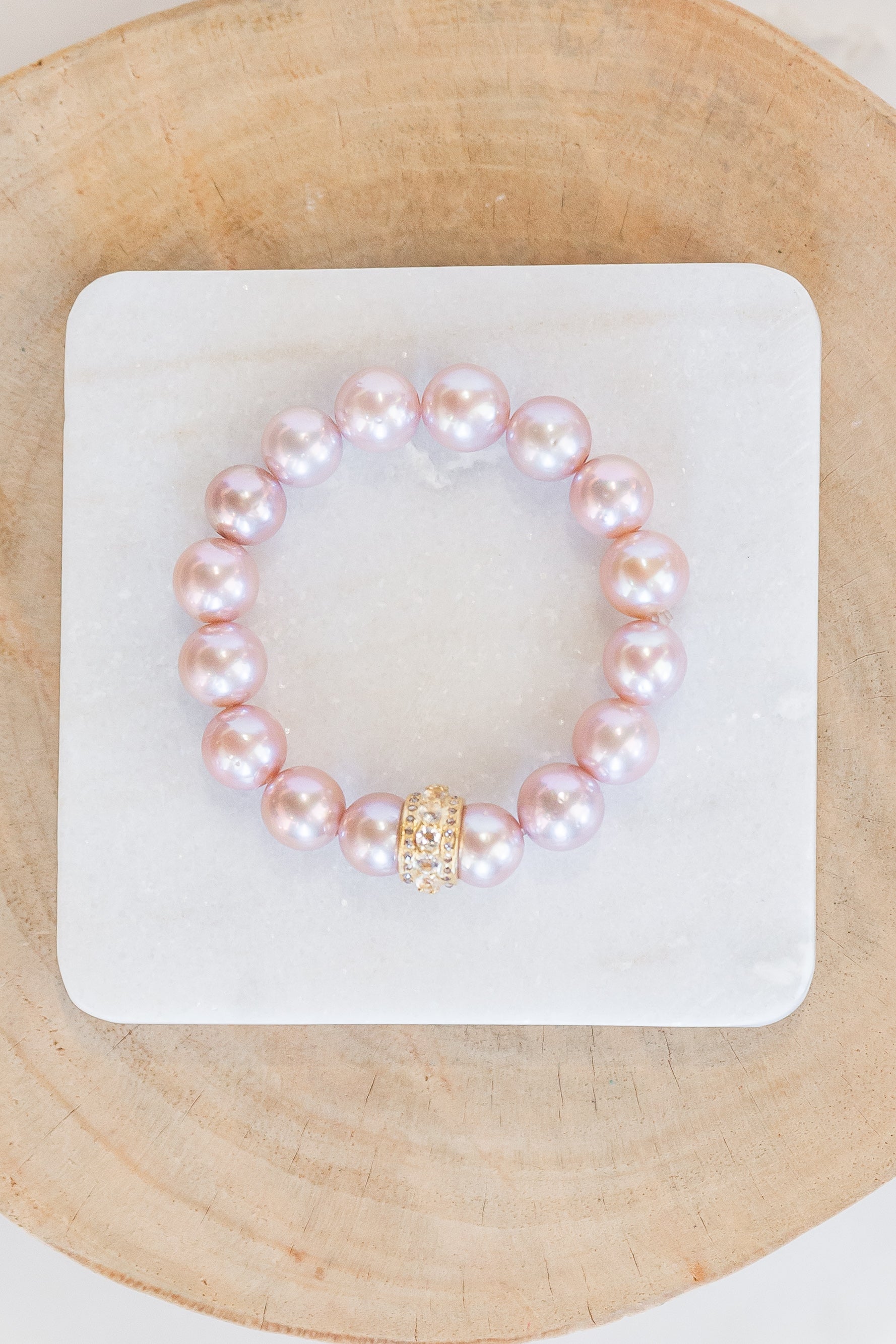 Pink Edison Pearl Bracelet (y10389b)