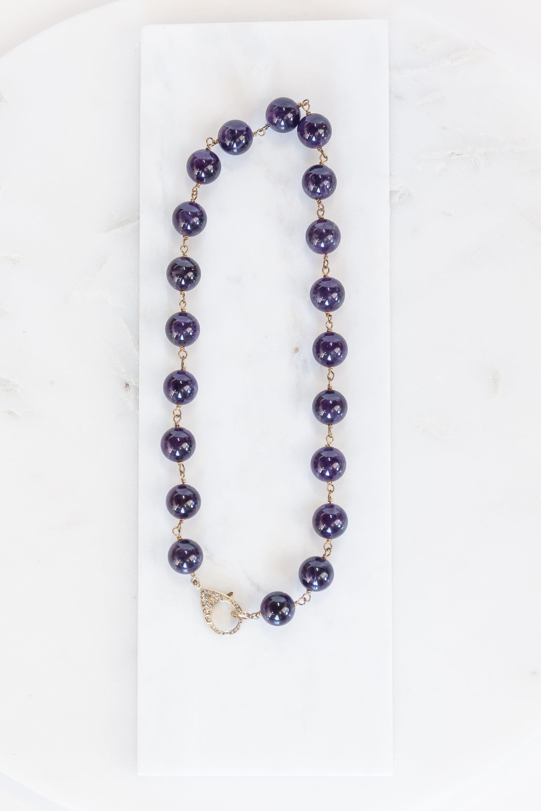 Amethyst Beaded Necklace (y9755b)