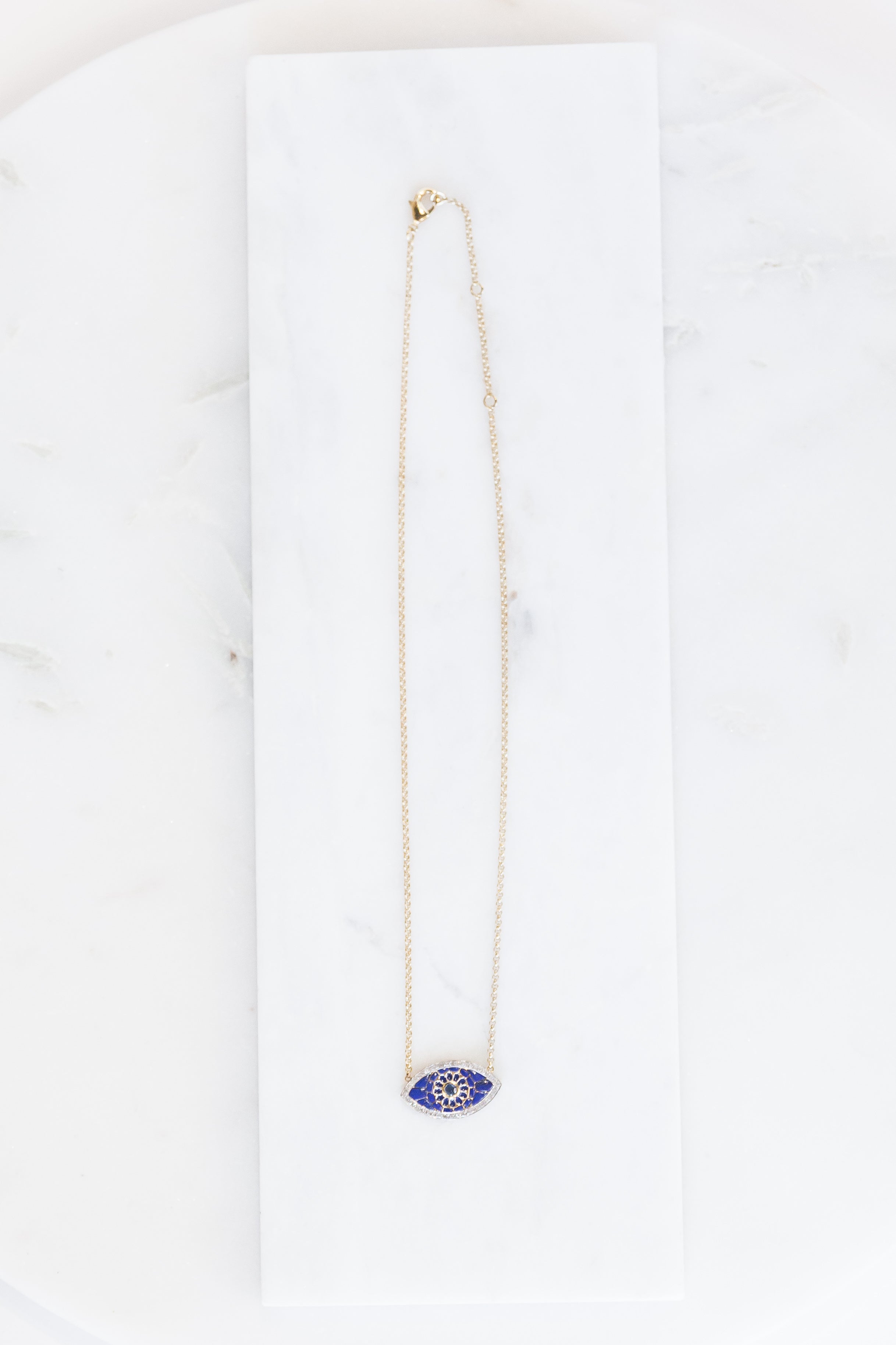 Lapis Evil Eye Necklace (y10434b)