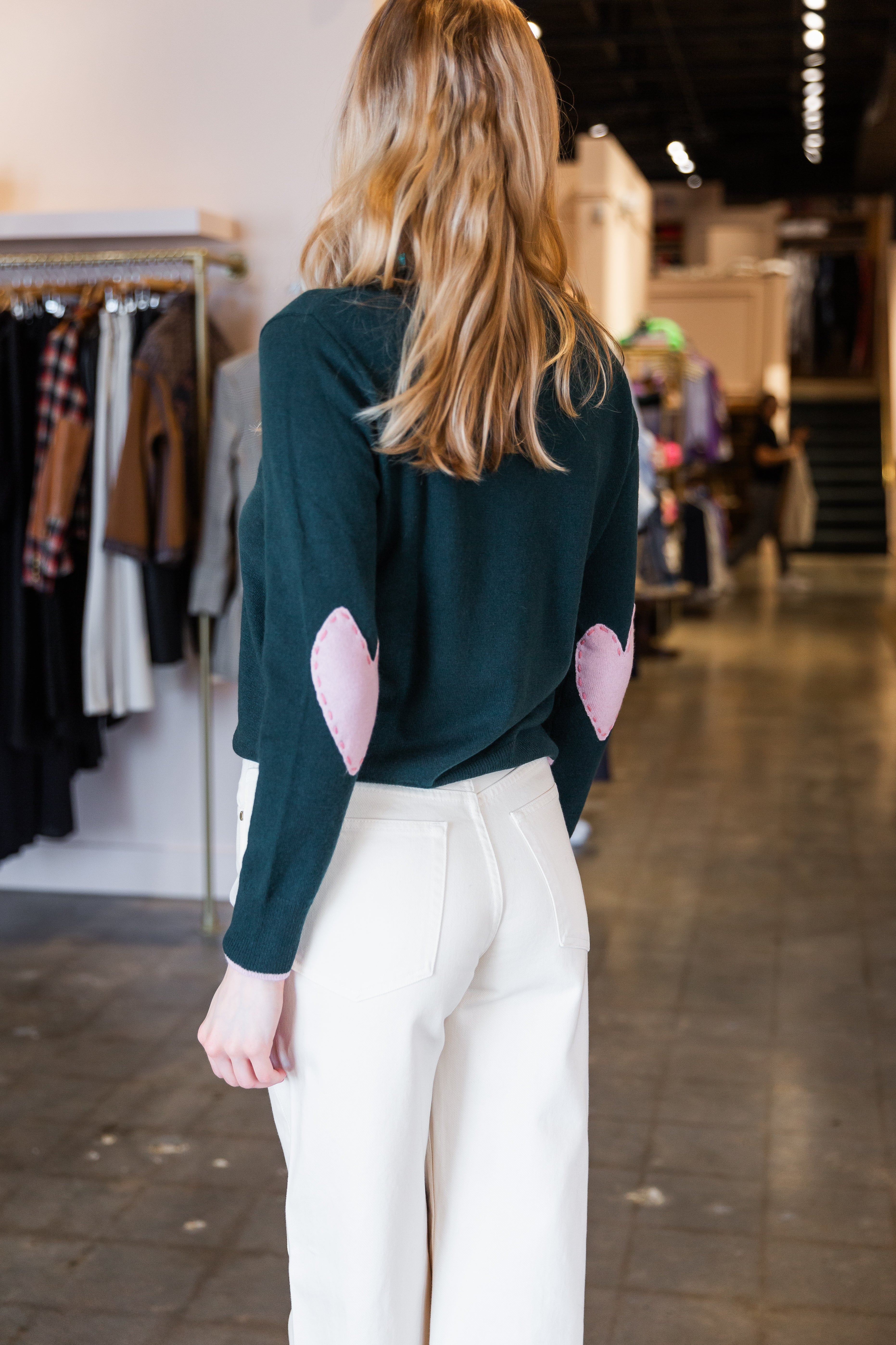 Patchwork Cashmere Sweater - Emerald