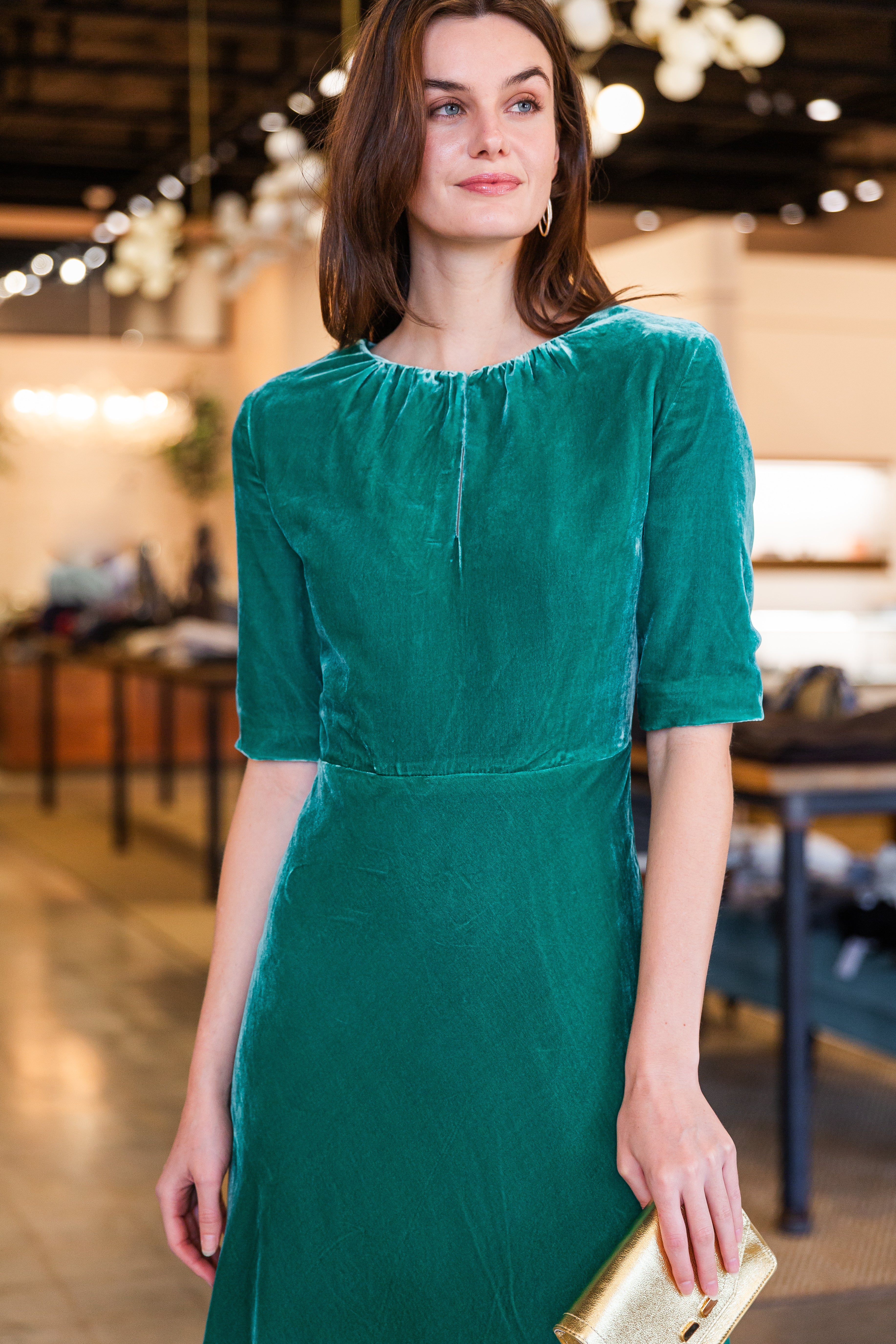 Lisa Dress - Jade Velvet