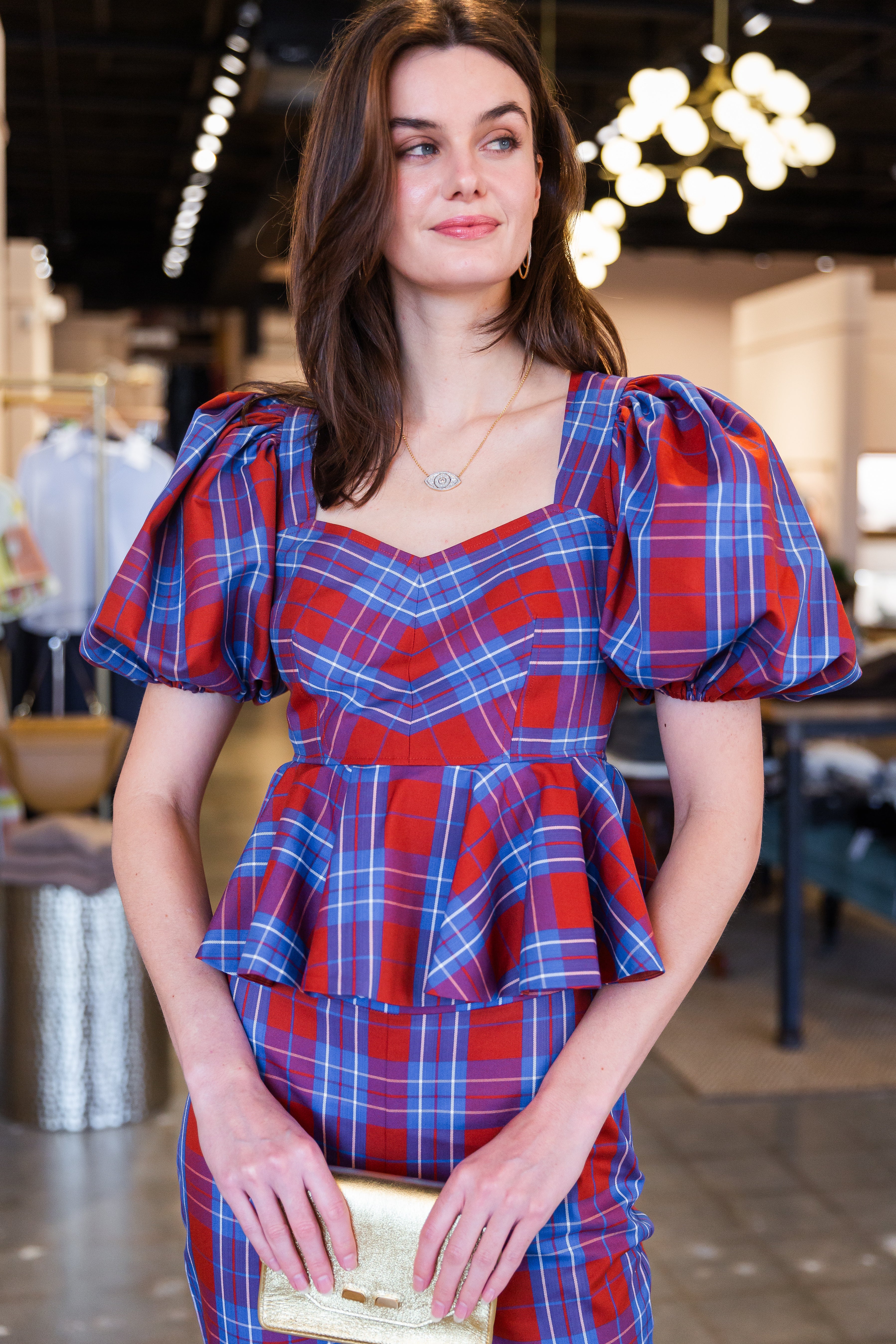 Kaia Top - Stretch Plaid