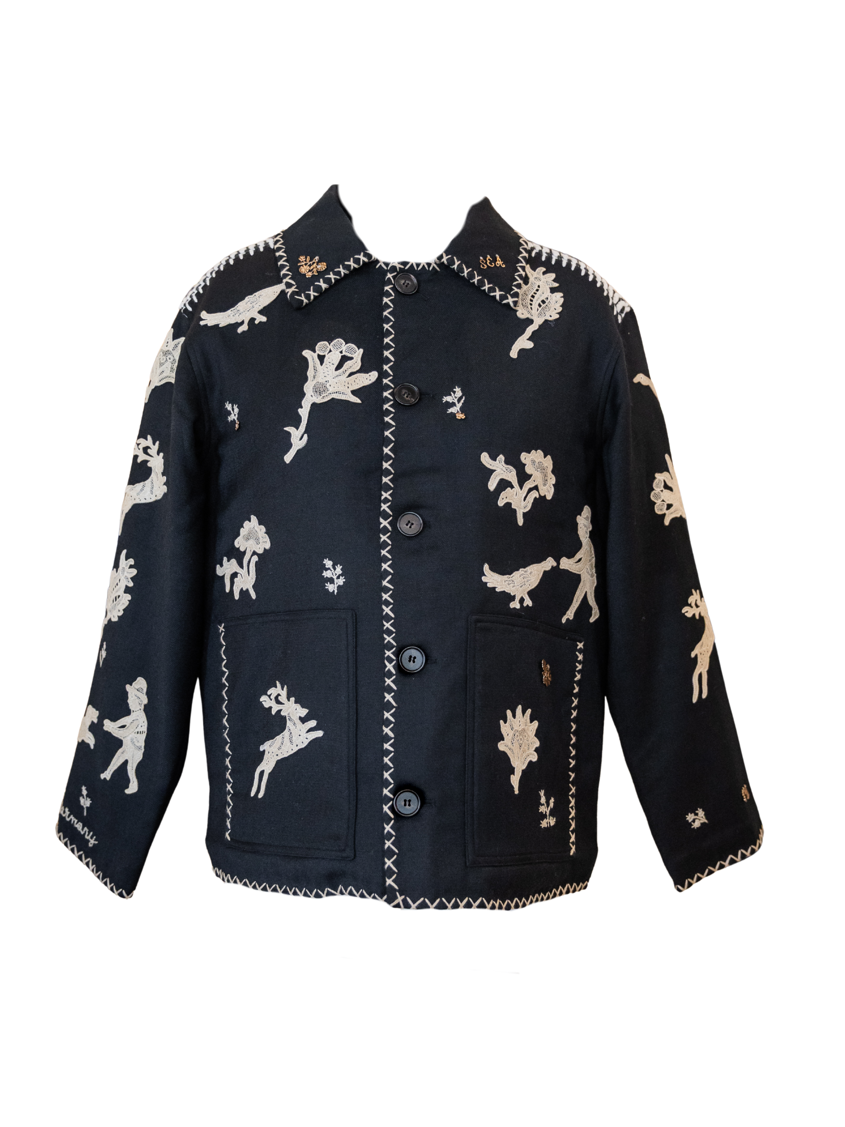 Mika Applique Jacket - Black