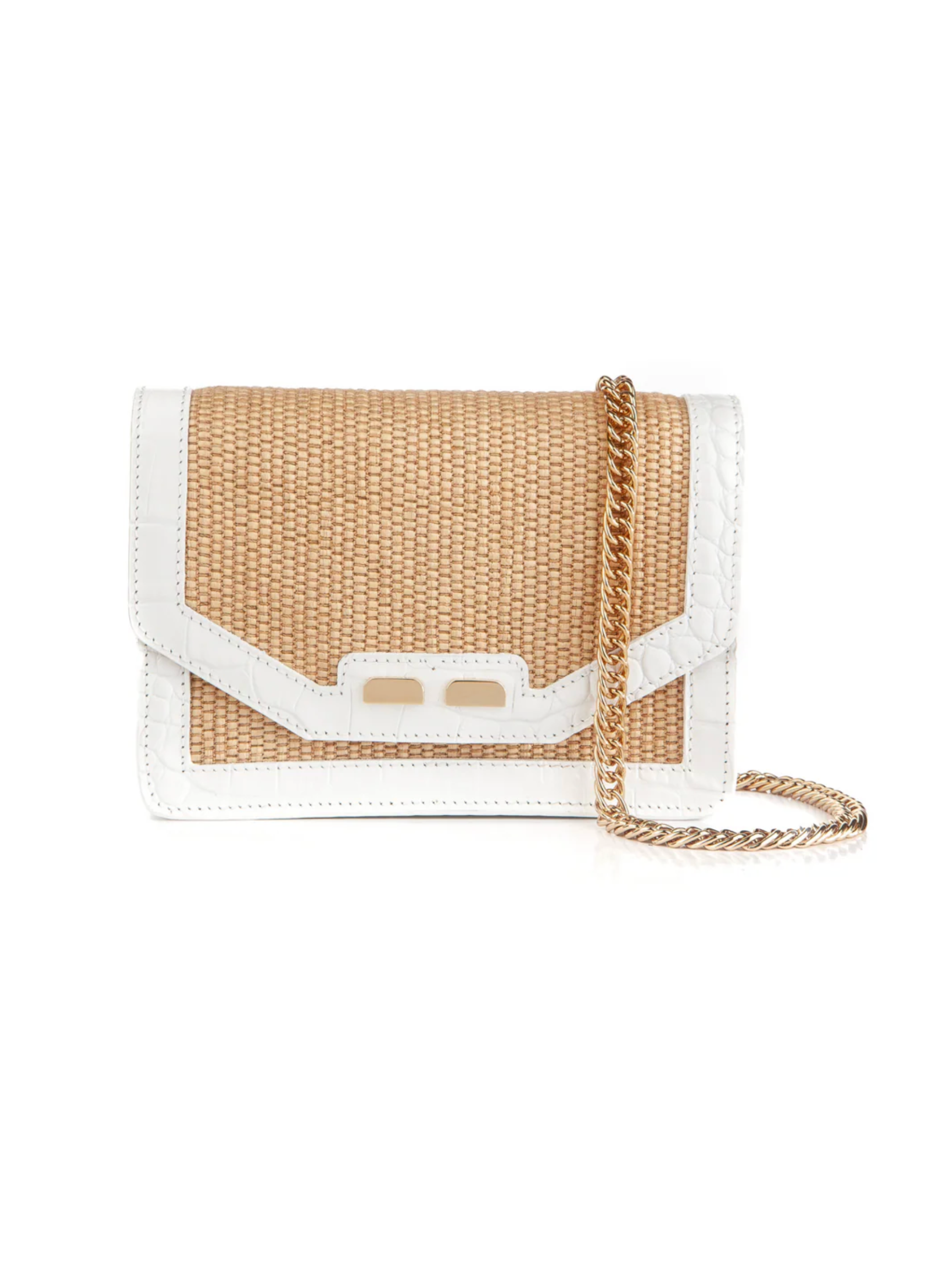 Samuel Stadium Bag - Raffia and White Gator