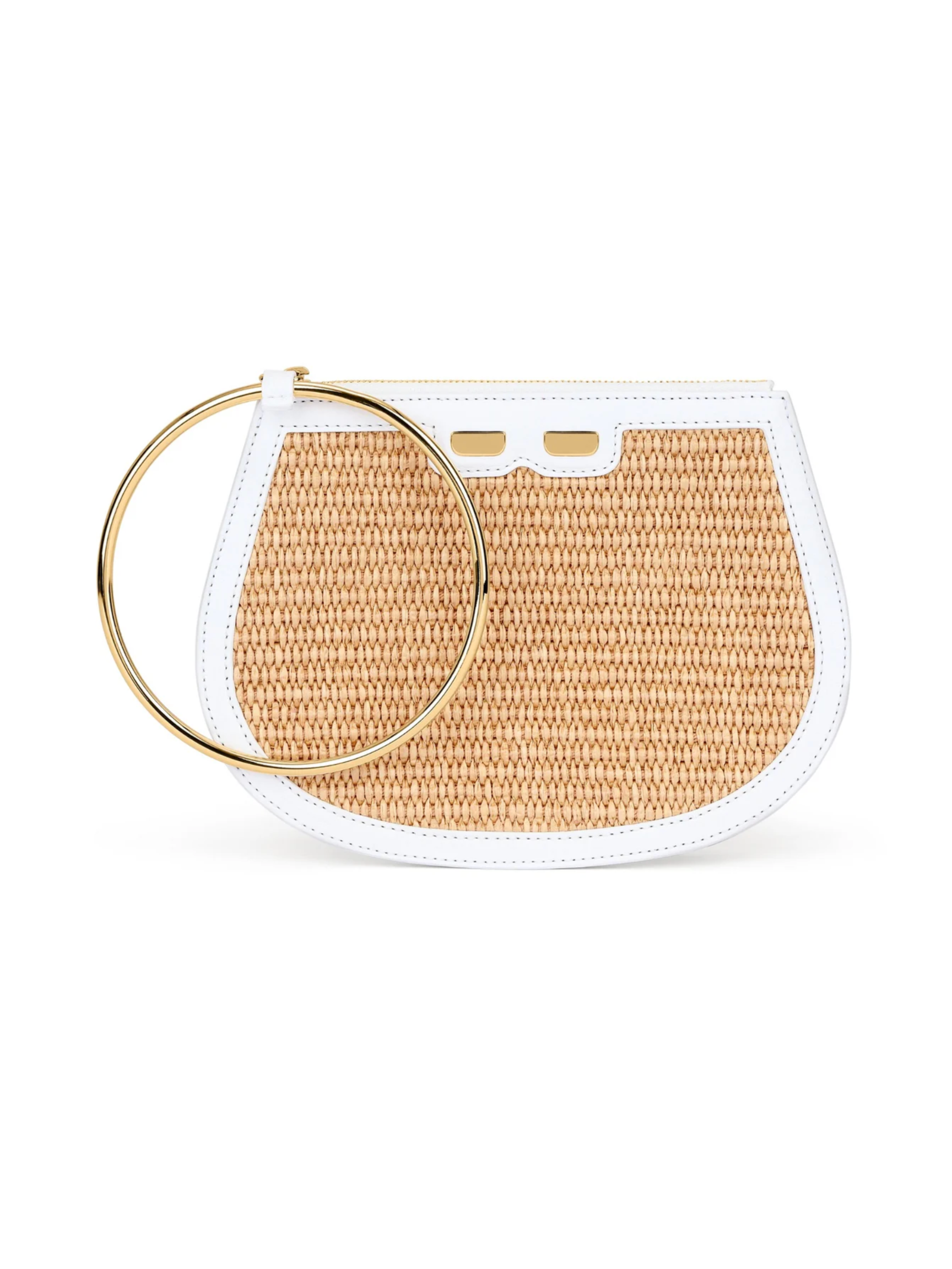 Ellie Bangle - Raffia & White