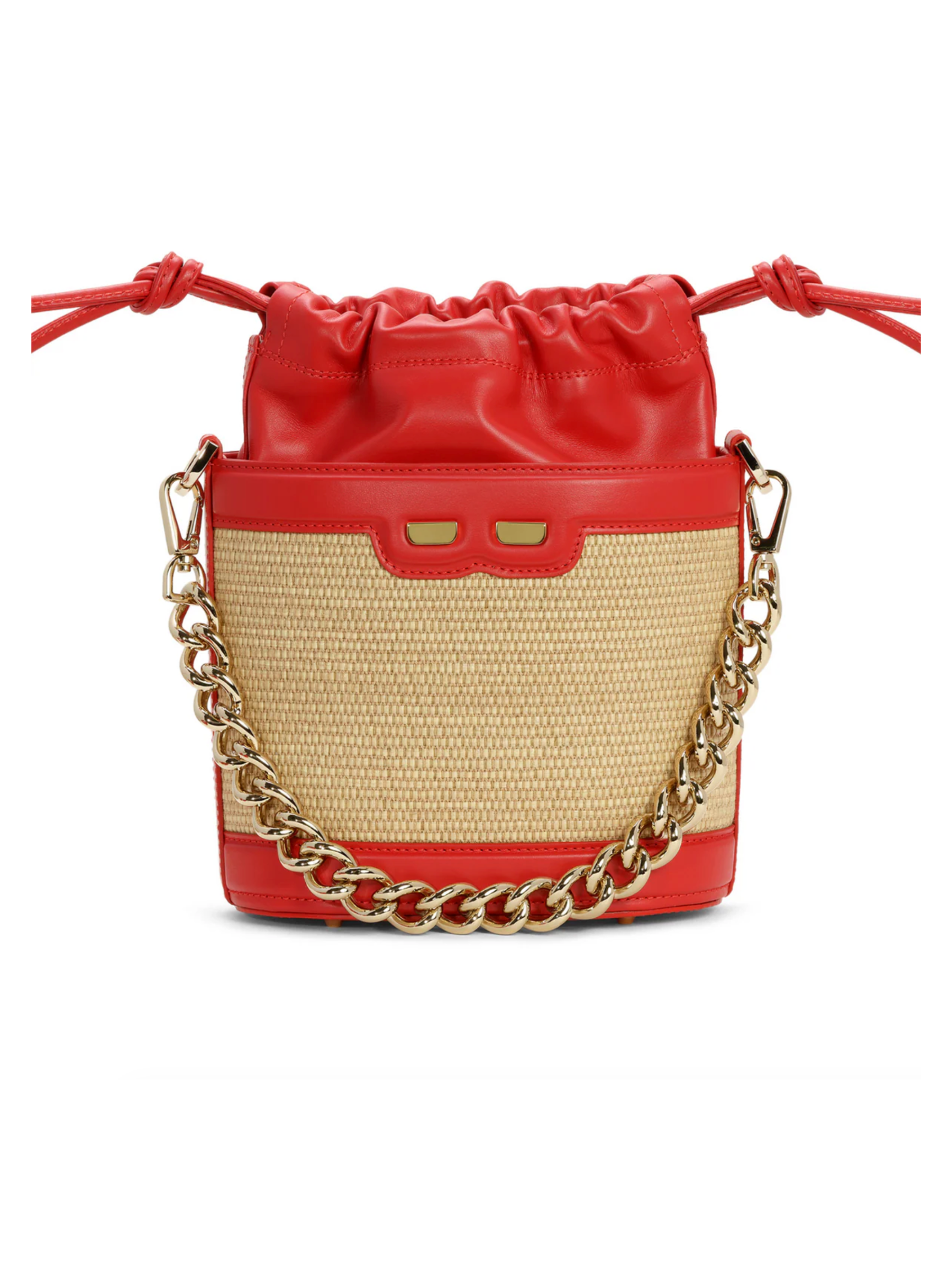 Byrd Bucket - Raffia & Red