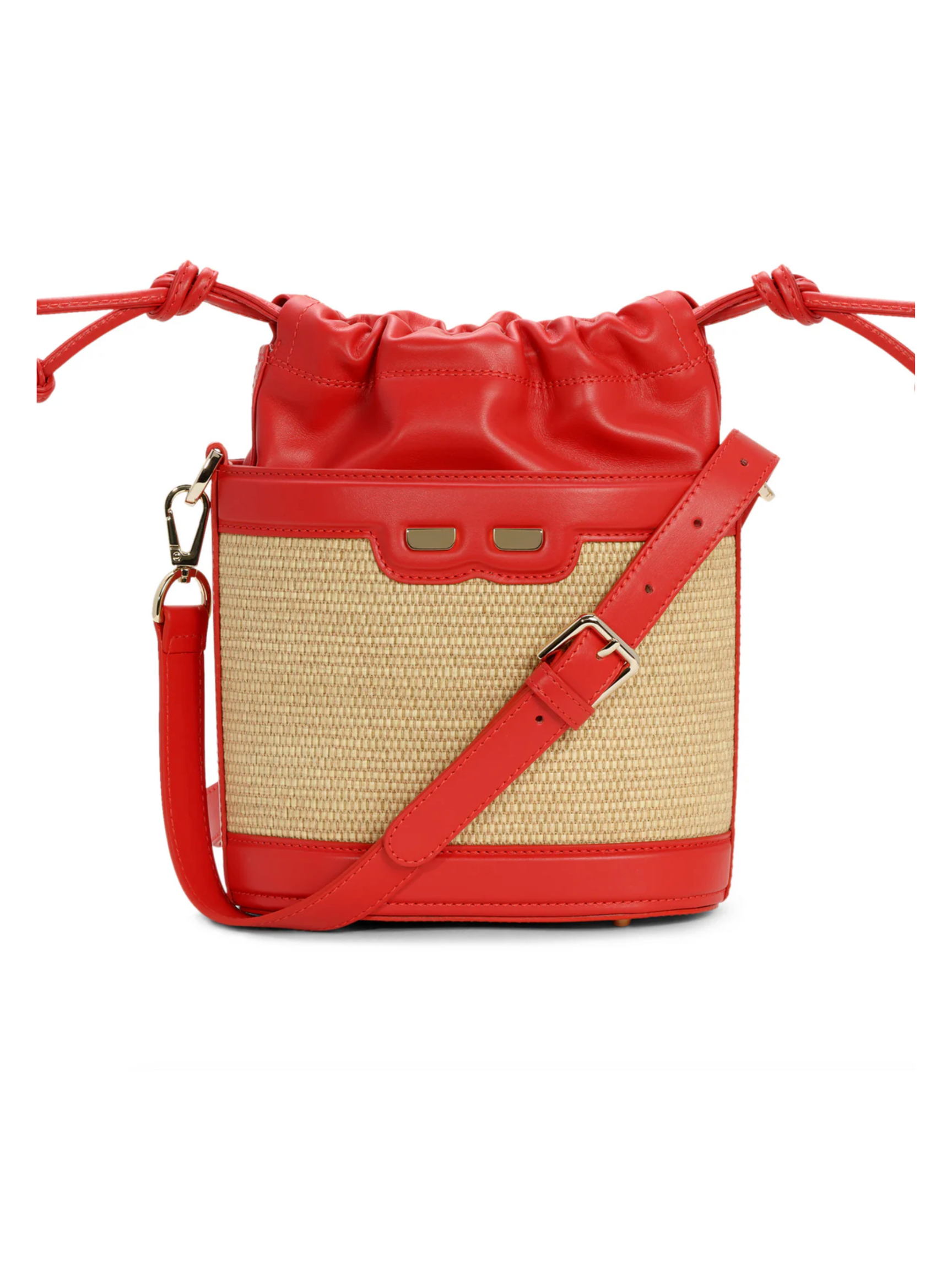 Byrd Bucket - Raffia & Red