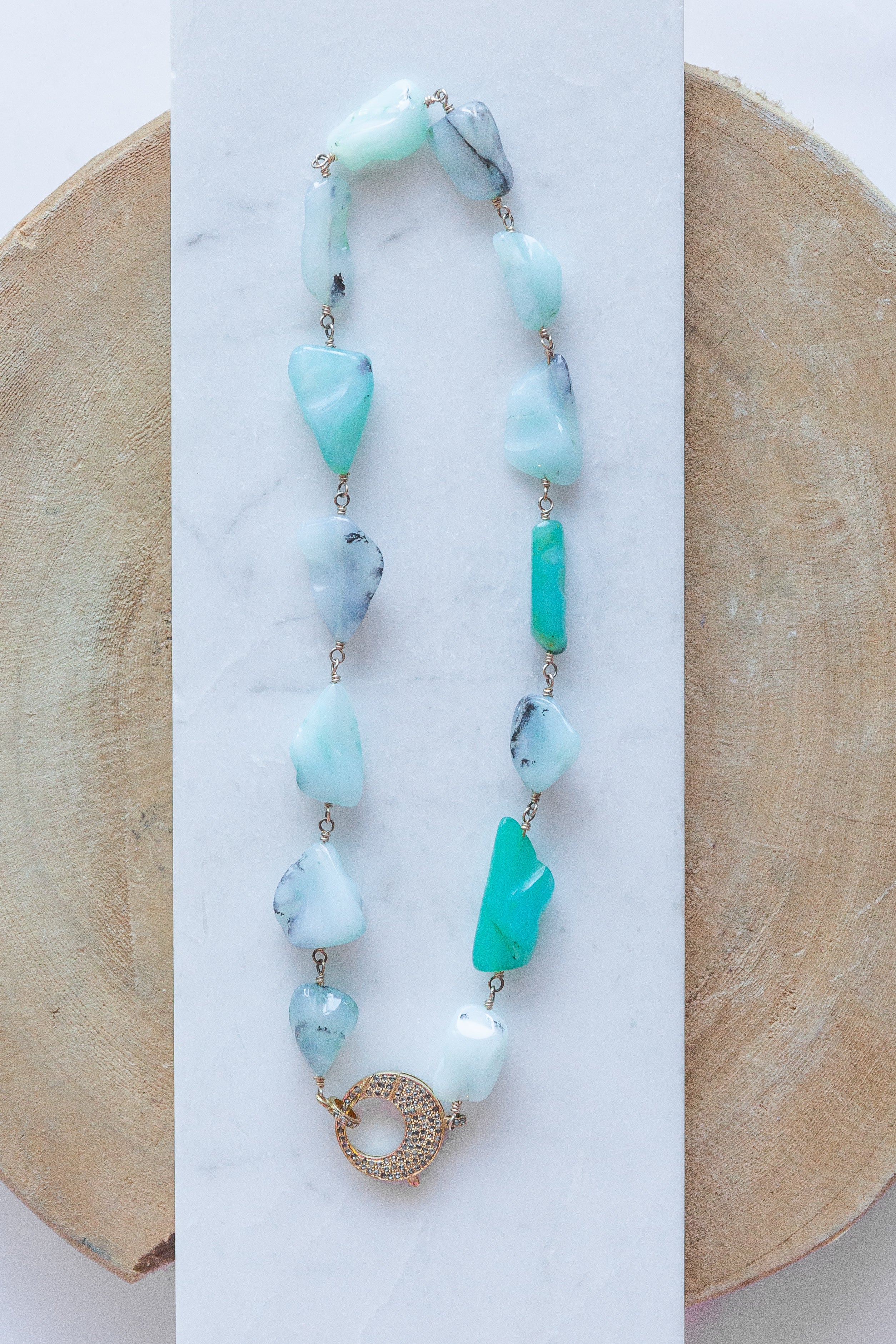 Opal Stone Necklace (y9466)
