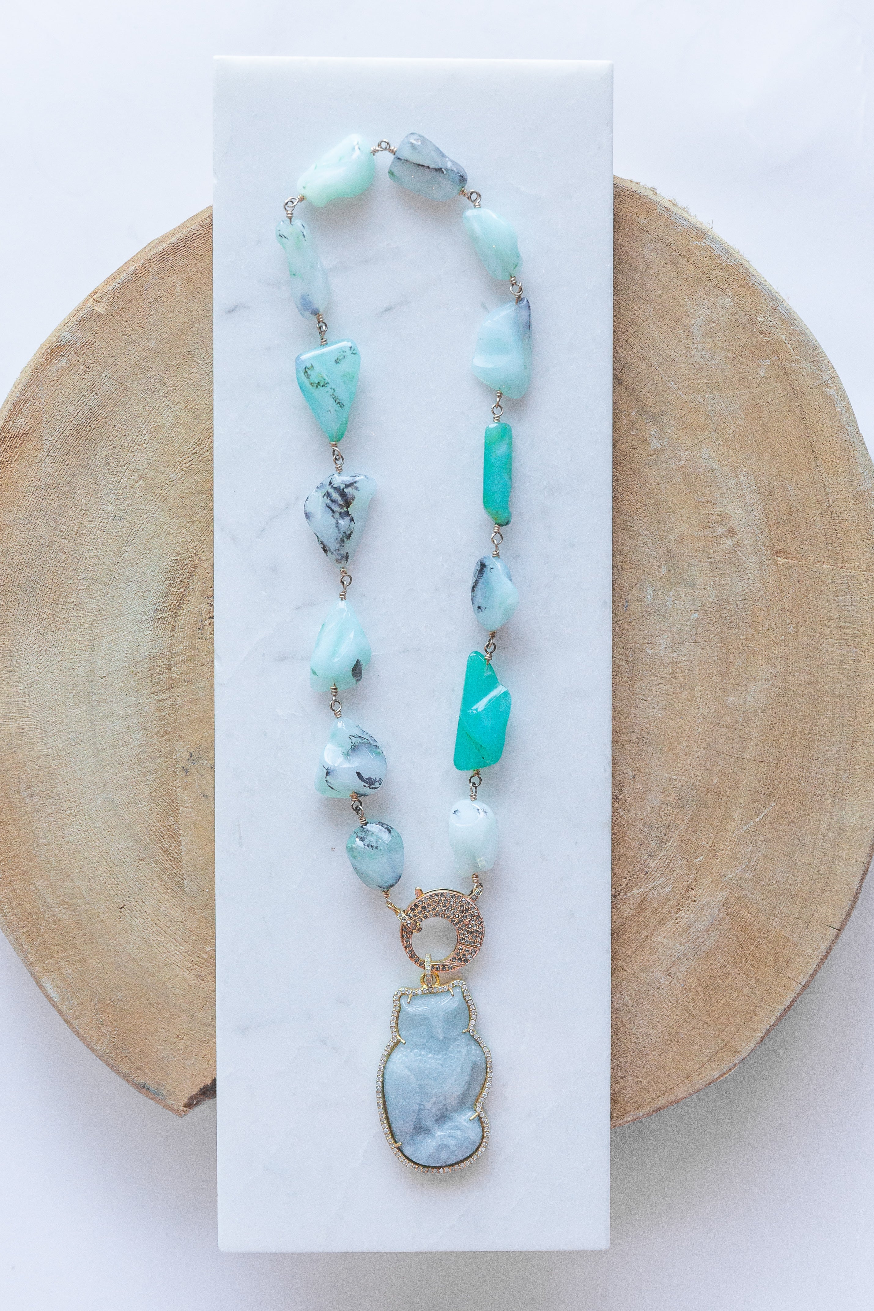 Opal Stone Necklace (y9466)