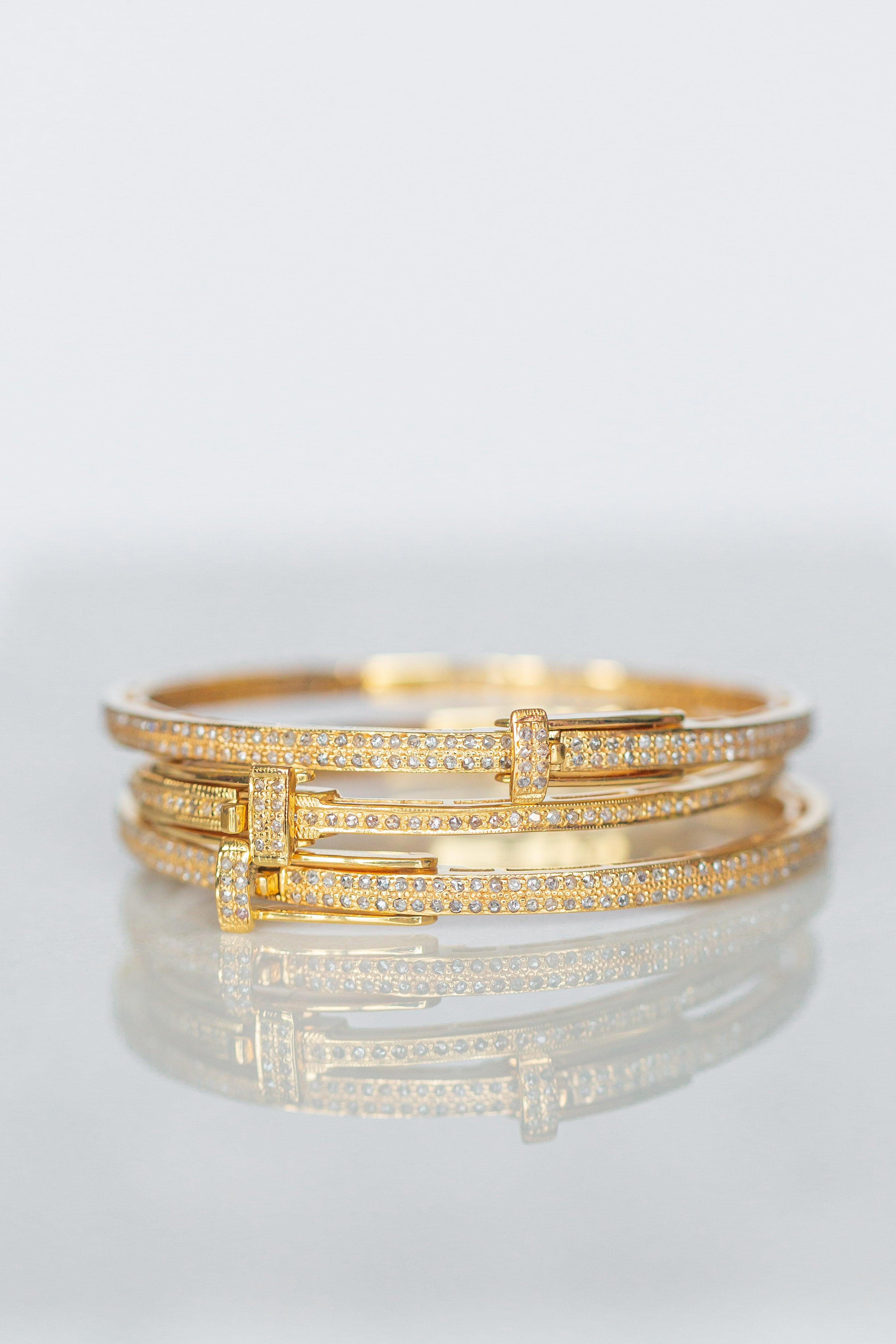 Gold Double Row Diamond Bracelet