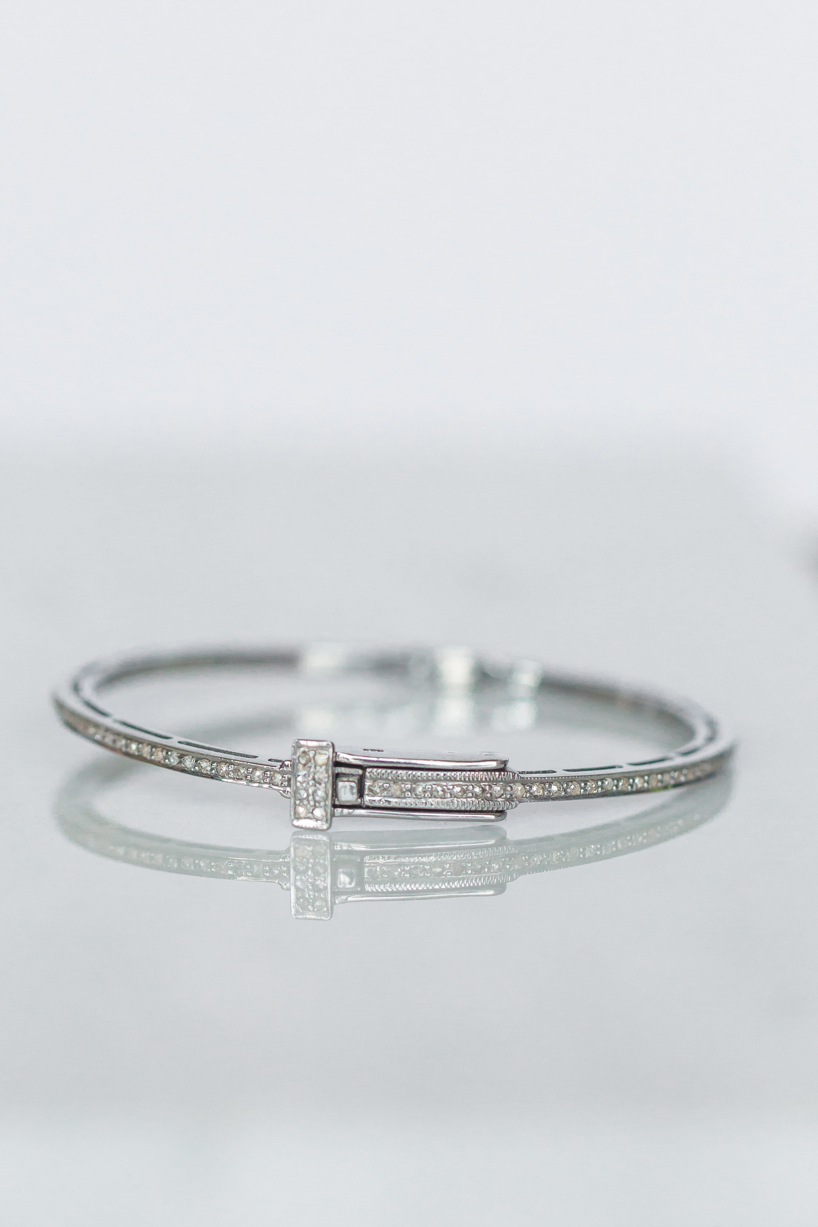 Silver Single Row Diamond Bracelet