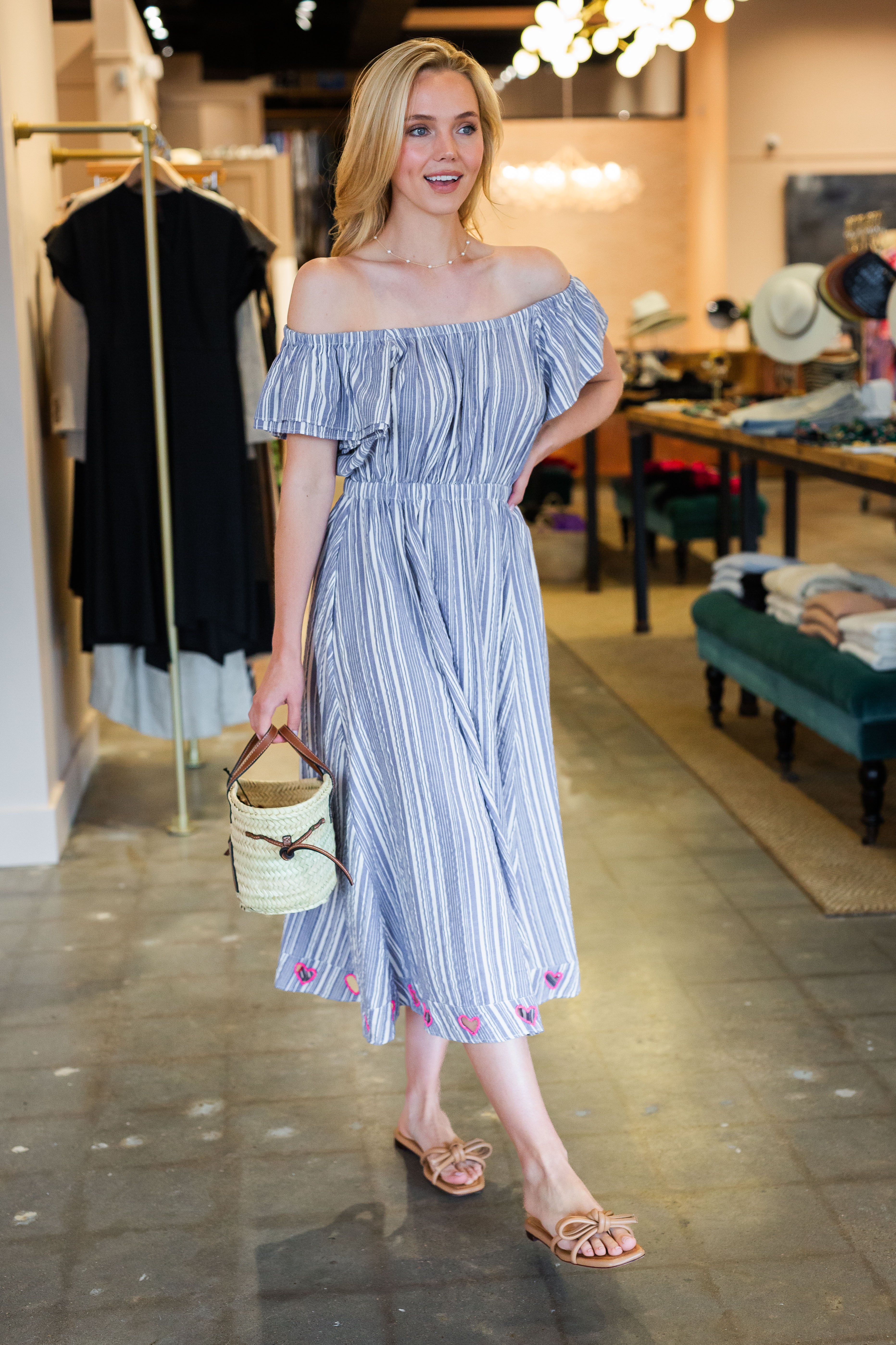 Tailor Stripe Dress - Blue/White