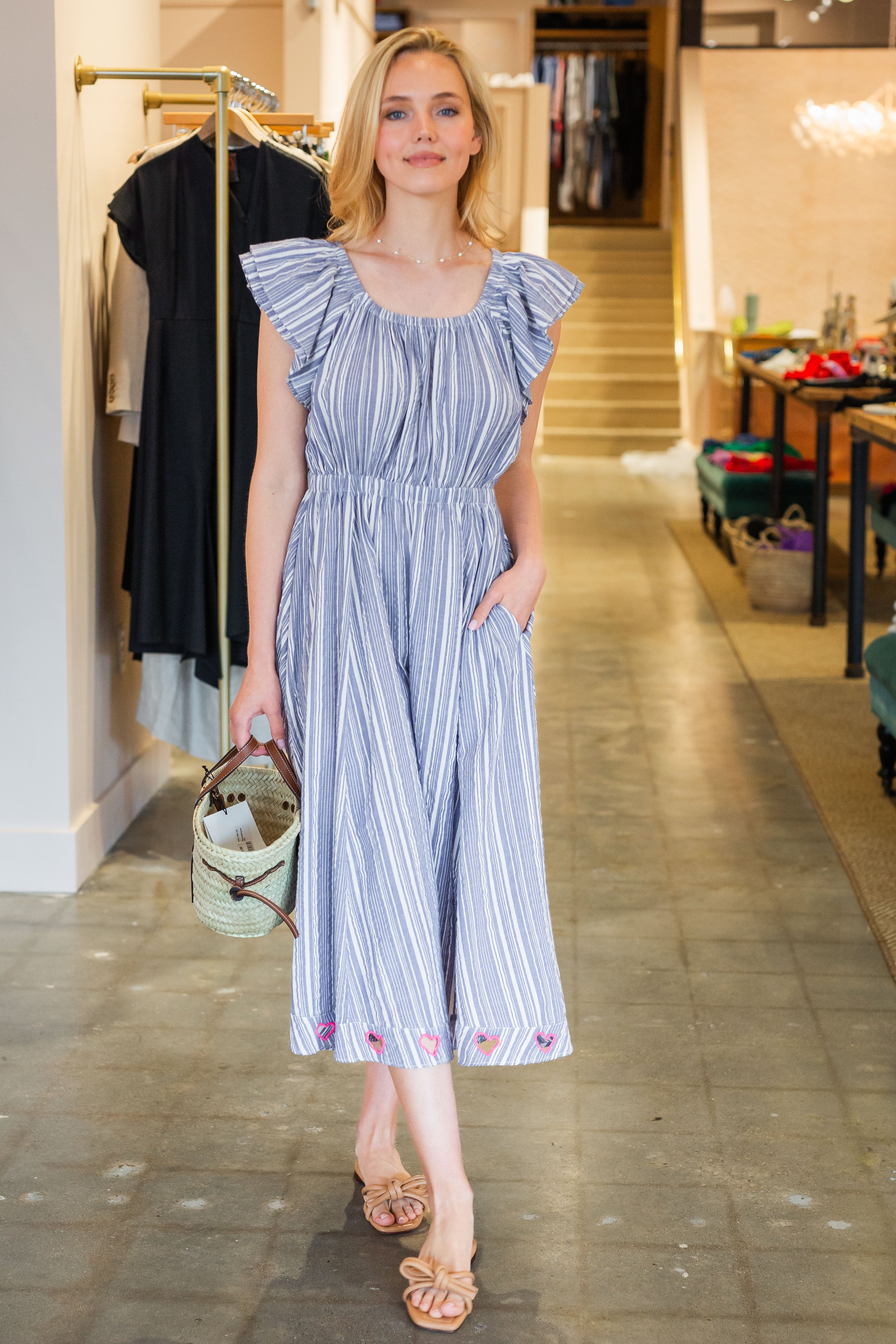 Tailor Stripe Dress - Blue/White