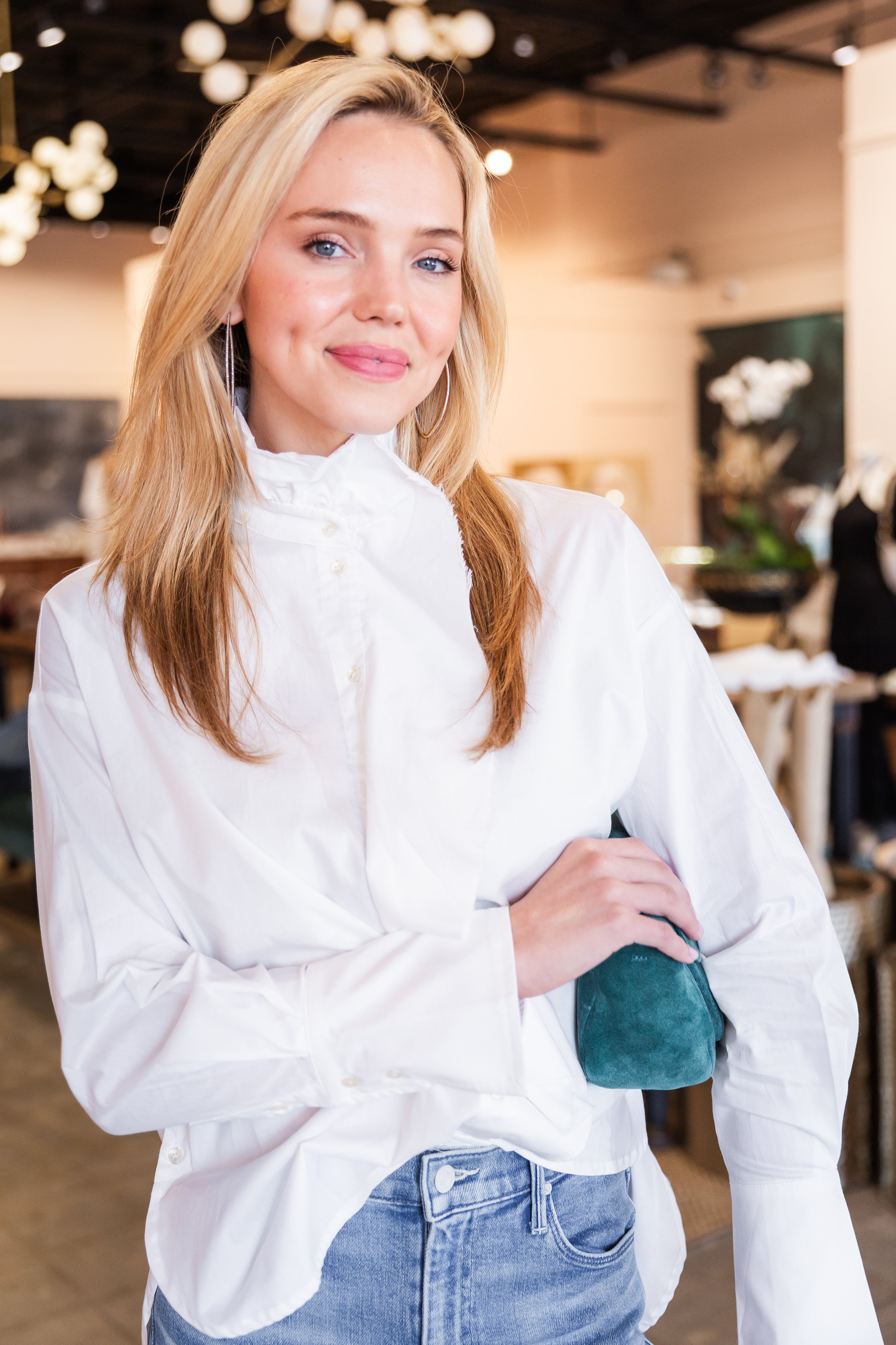 Ruffle Collar Blouse - White