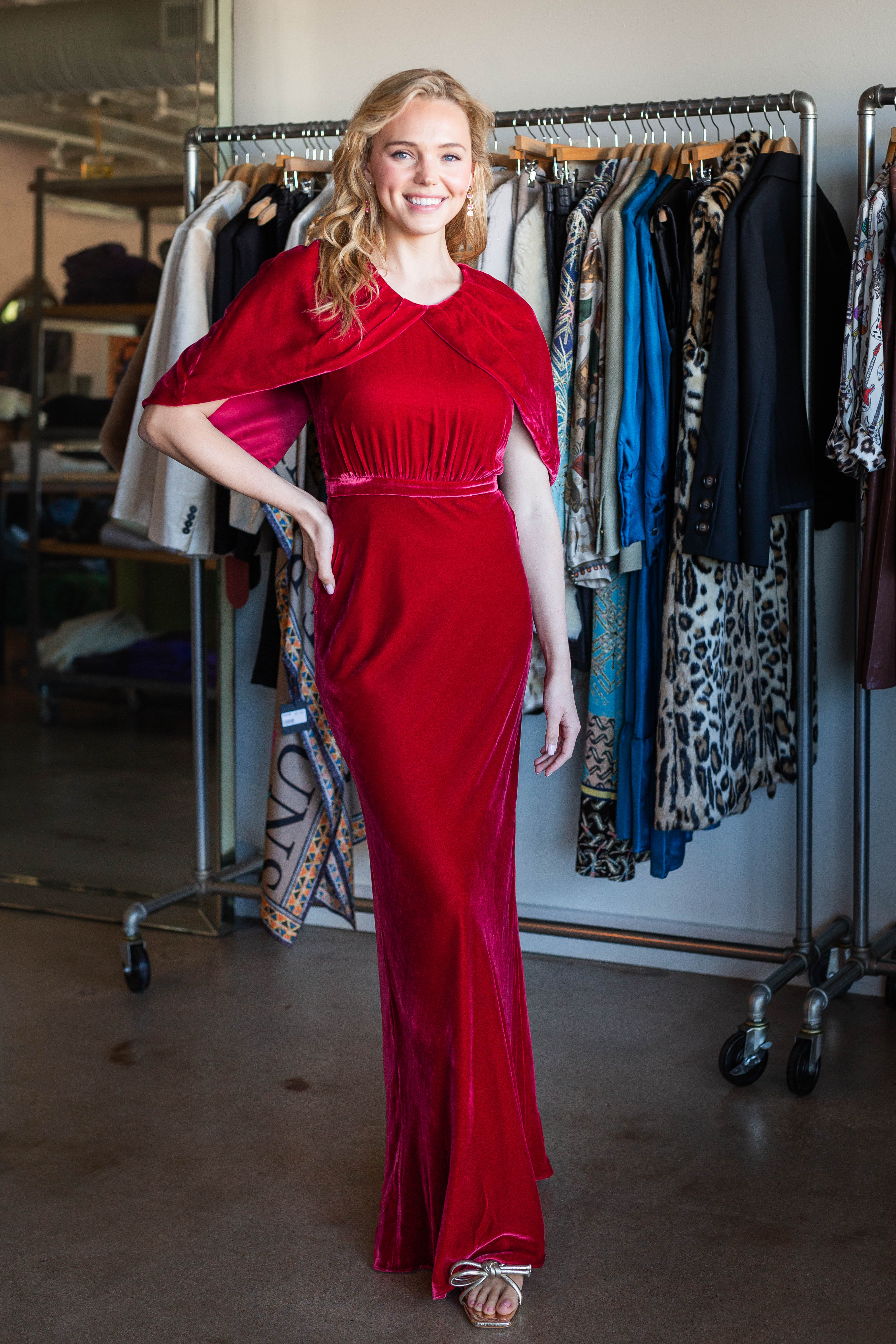 Celeste Long Dress - True Red/Ruby