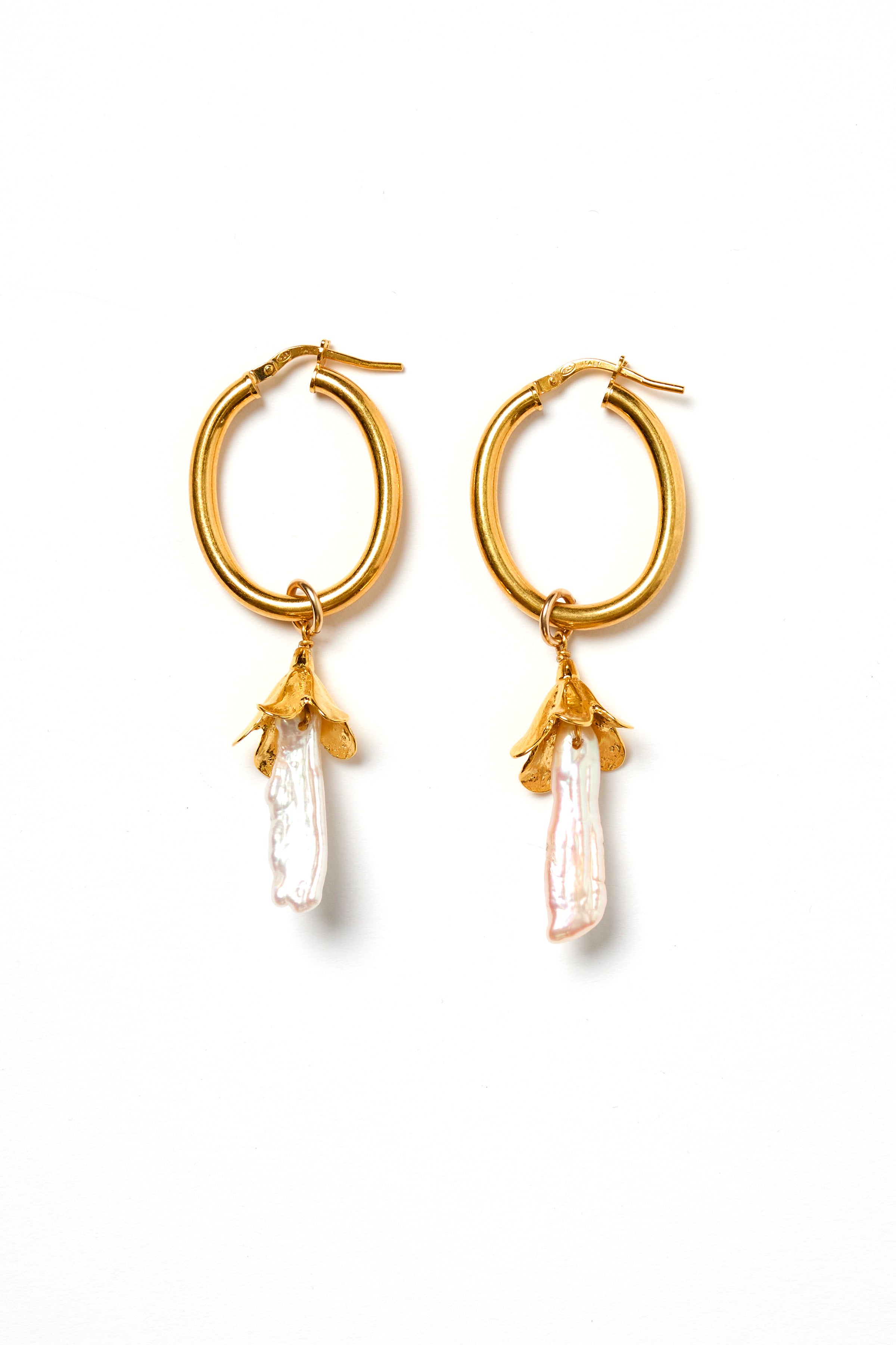 Bellflower Hoop Earrings - Gold