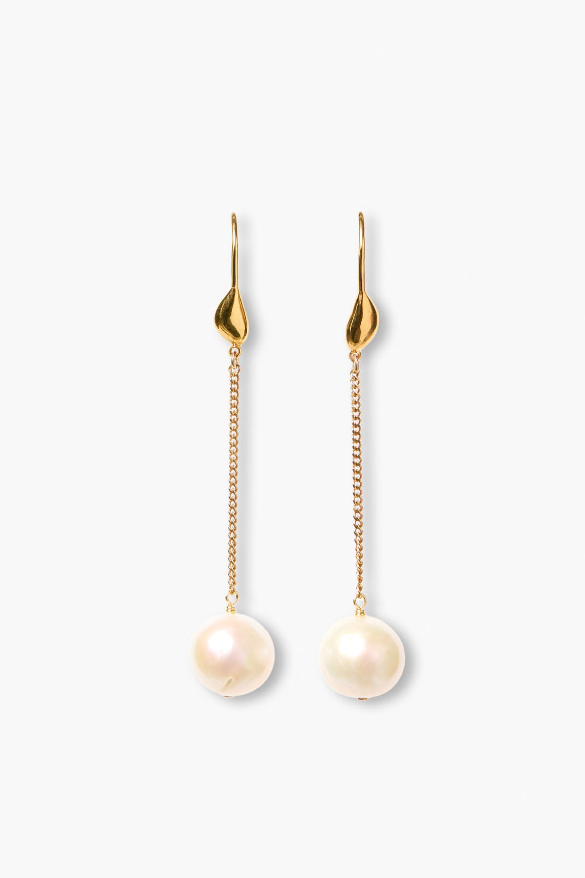 Floating Pearl Earrings - Gold