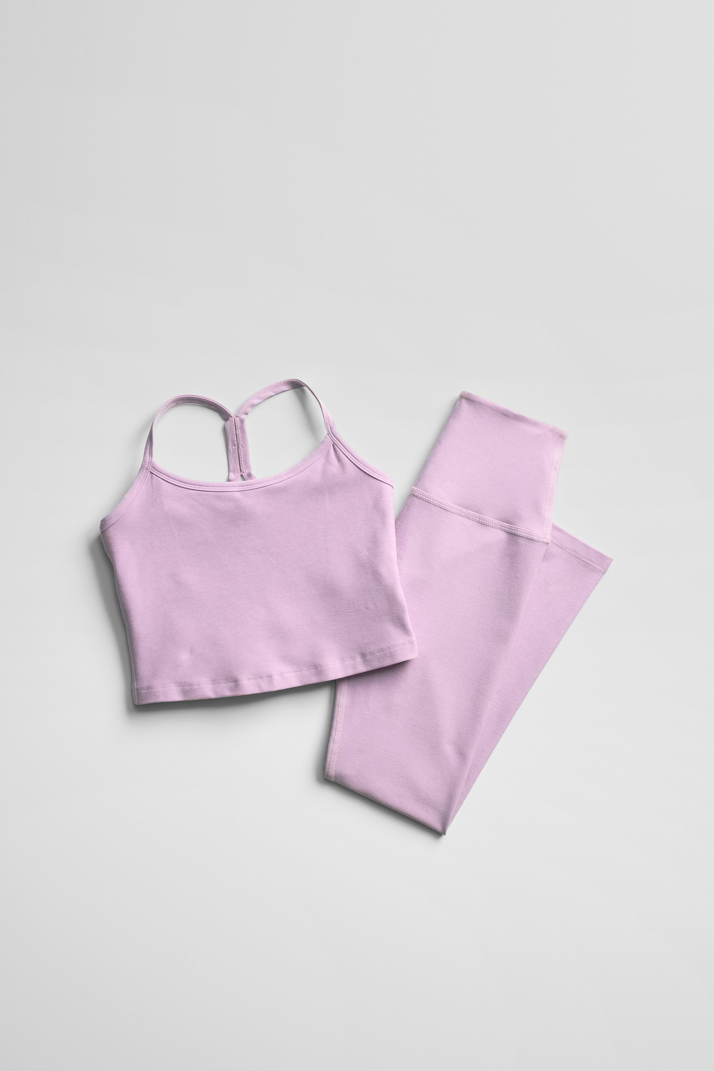 Spacedye Slim Racerback Cropped Tank - Lavender Cream Heather