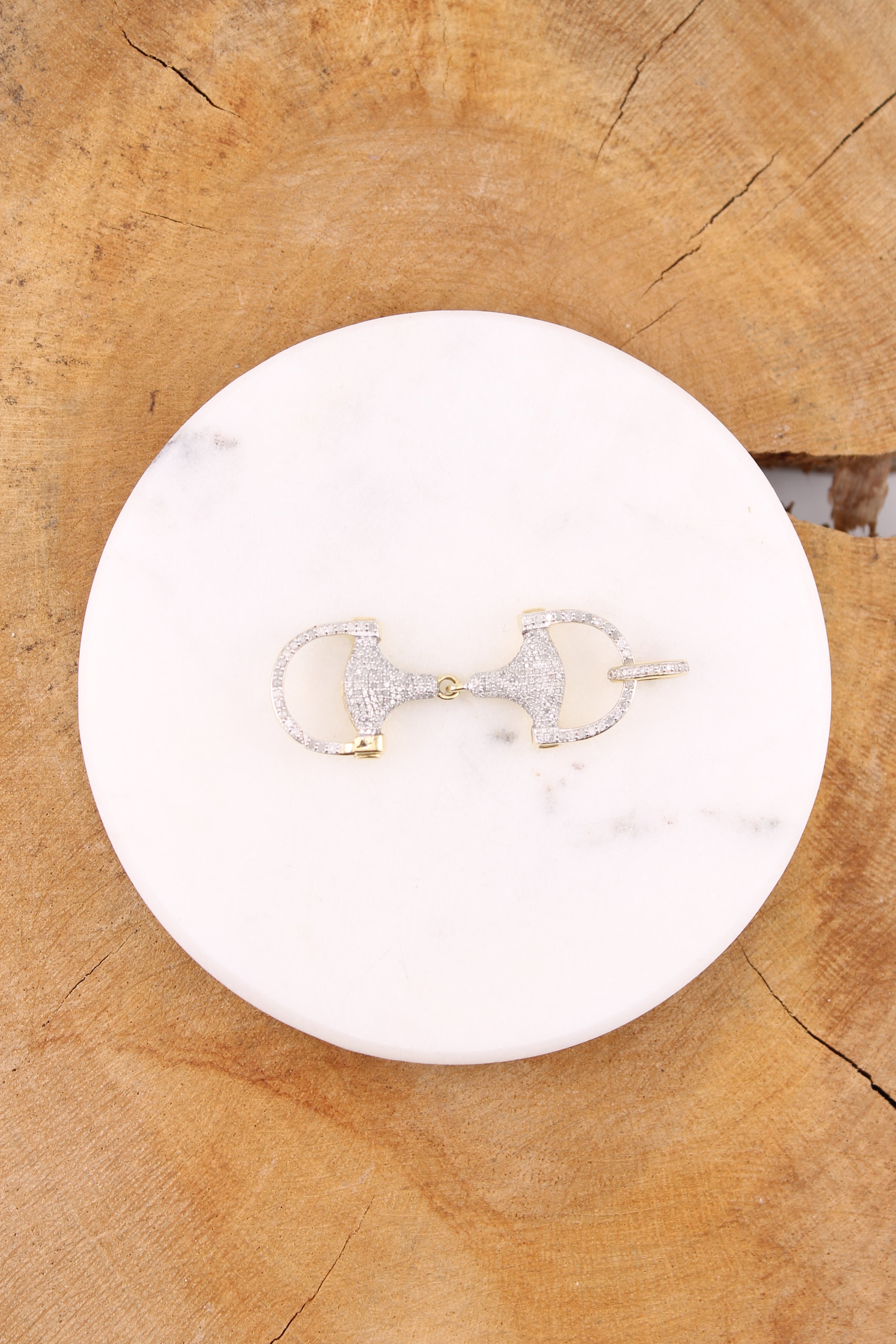 Pave Diamond Horse Bit Pendant (y10874B)
