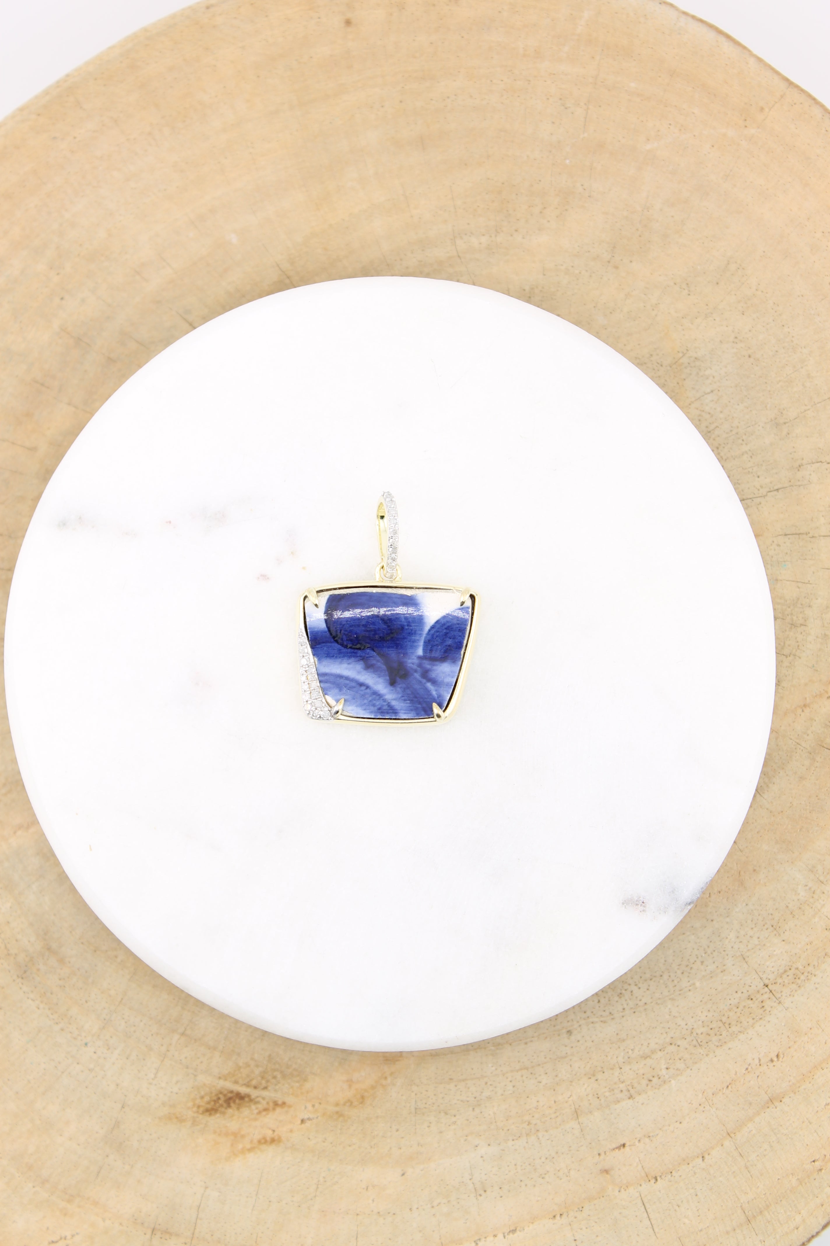 Bulgarian Porcelain  Blue Plate Pendant (y10959B)