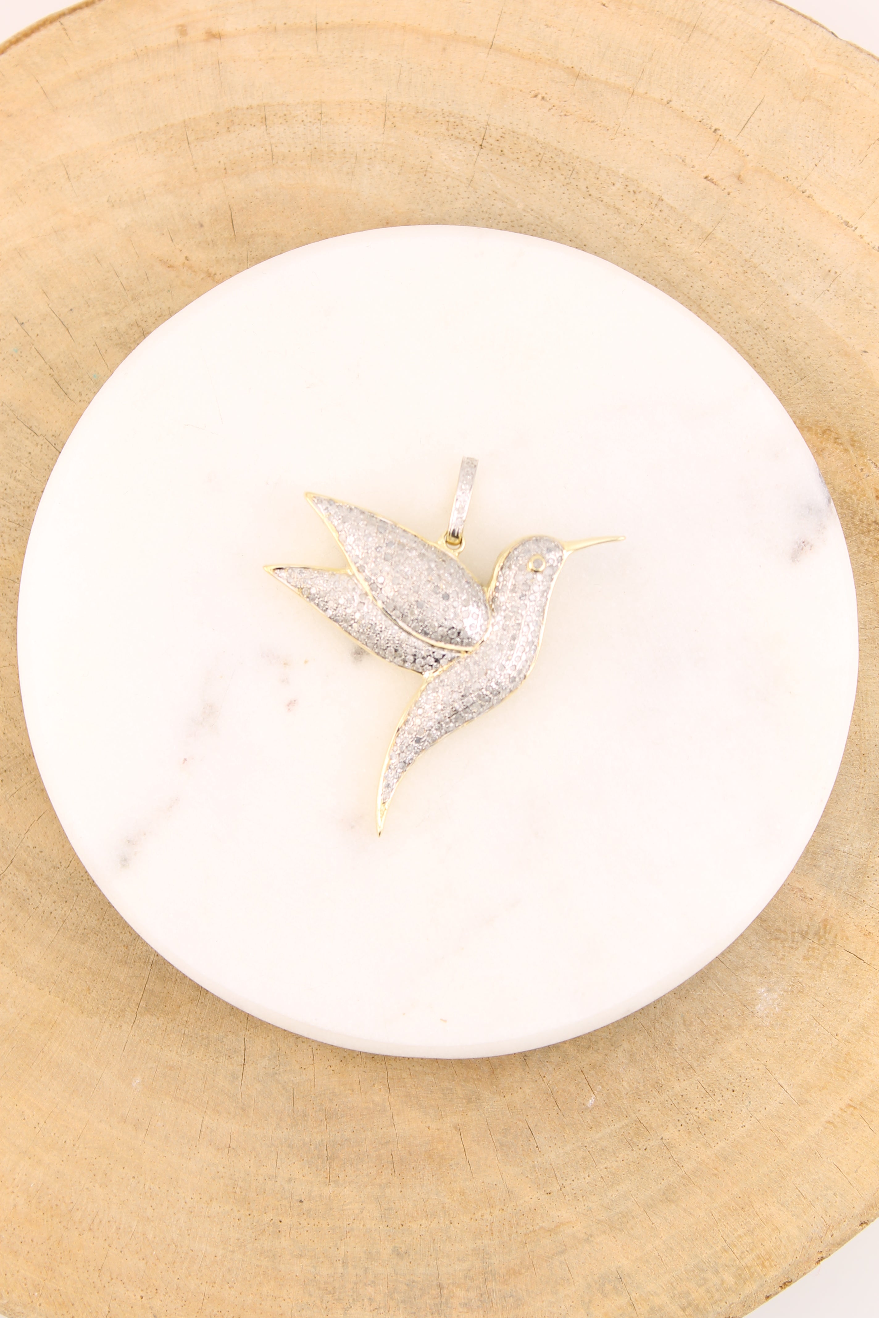 Pave Diamond Hummingbird Pendant (y10206B)