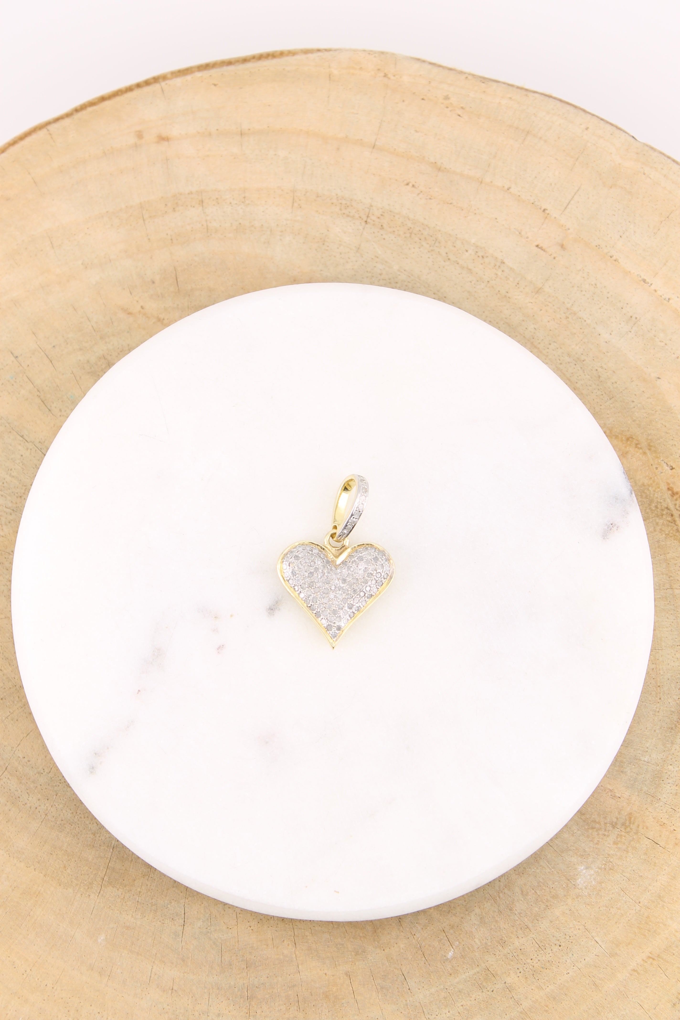 Mini Pave Diamond Heart Pendant (y10204B)