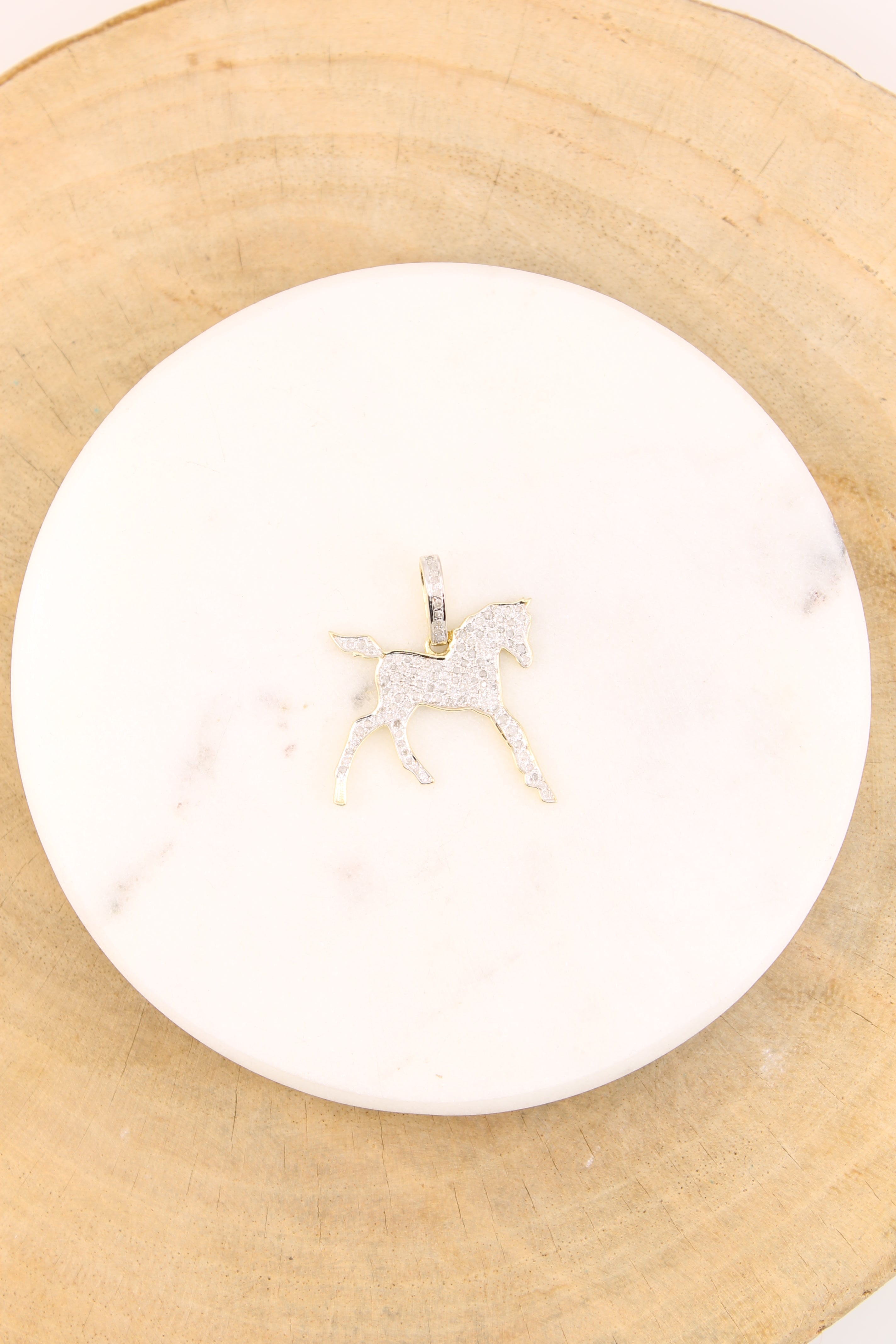 Pave Diamond Horse Pendant (y10207B)