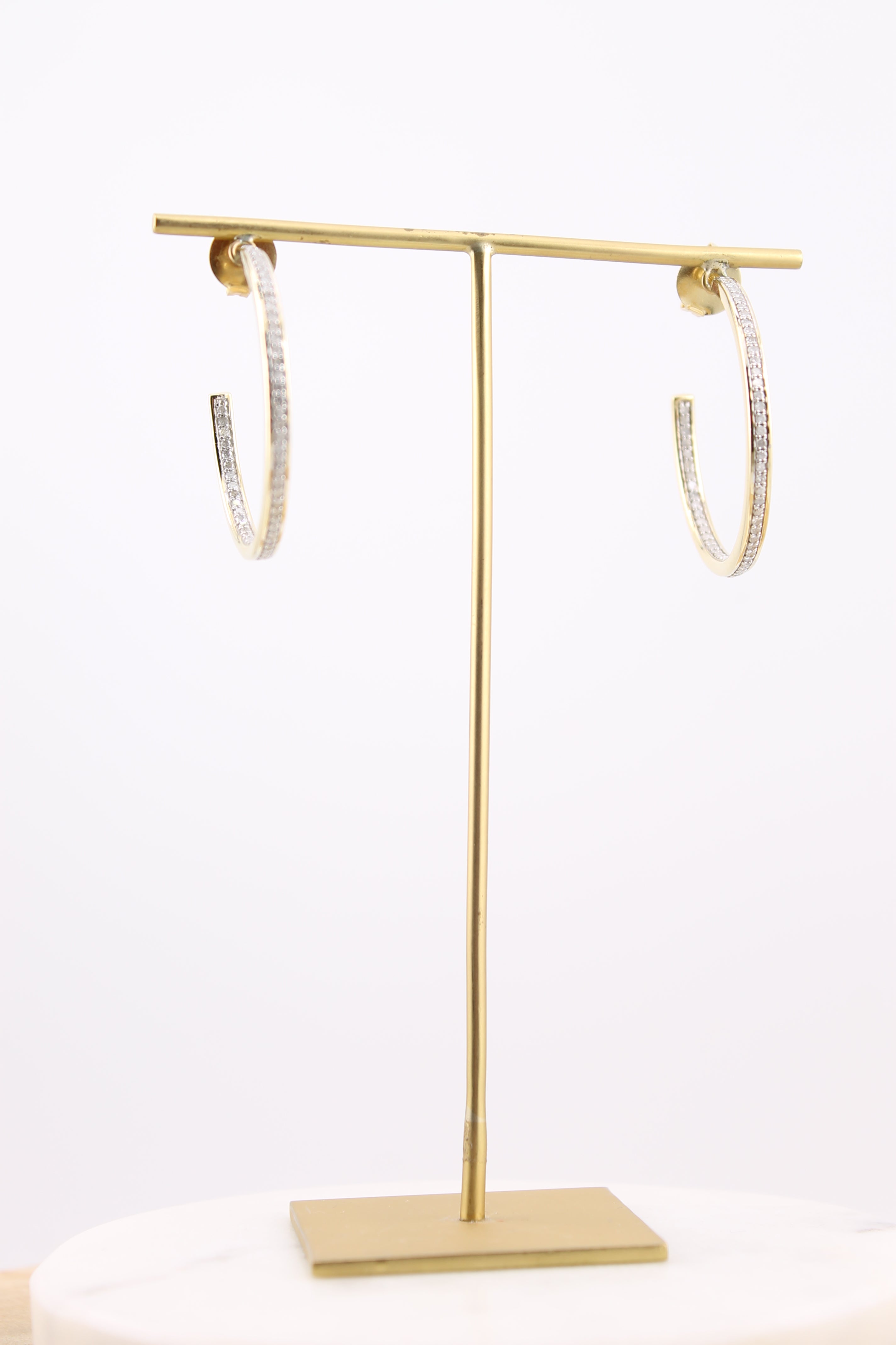 Small 1 Row Diamond Hoops (y10997B)