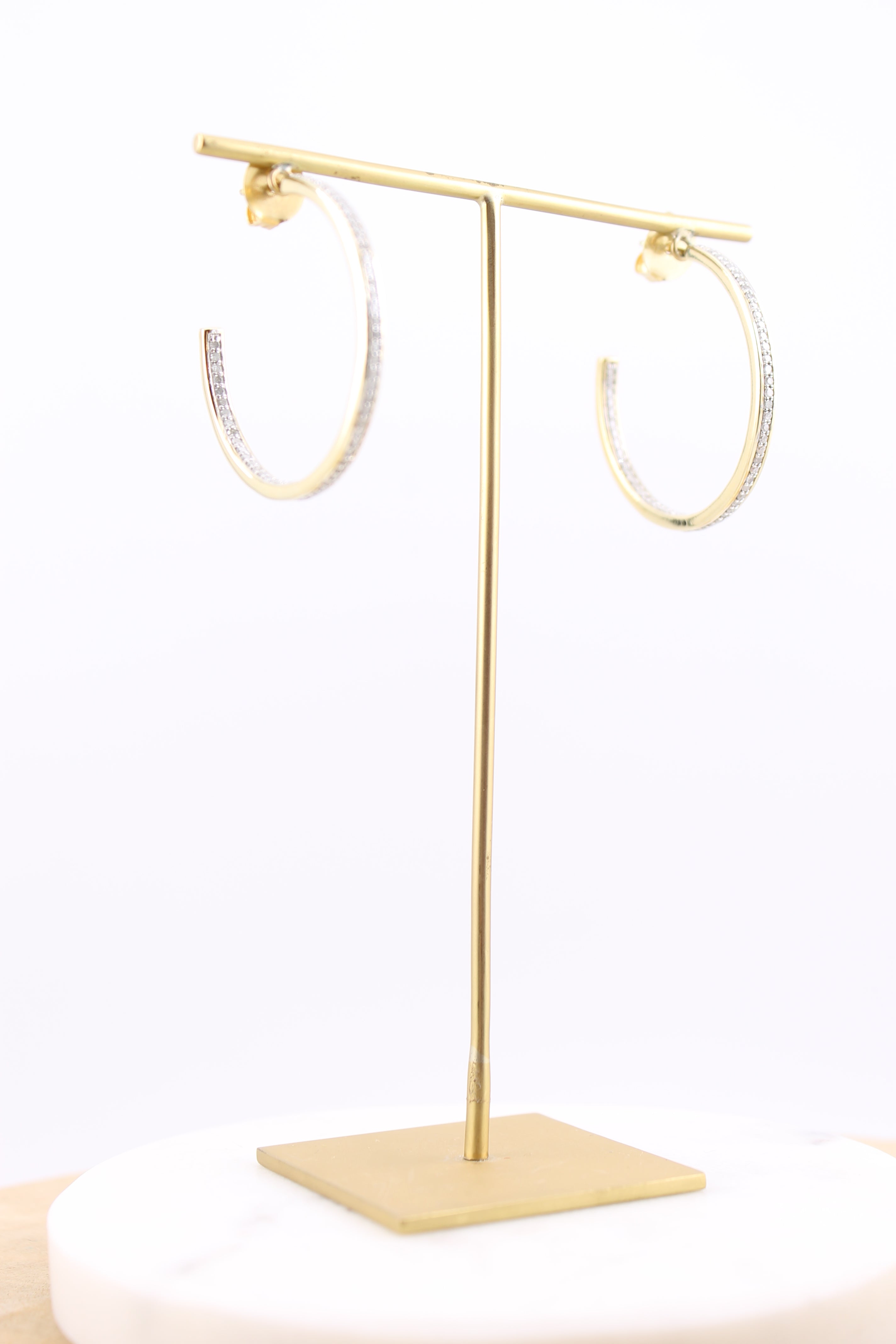 Small 1 Row Diamond Hoops (y10997B)