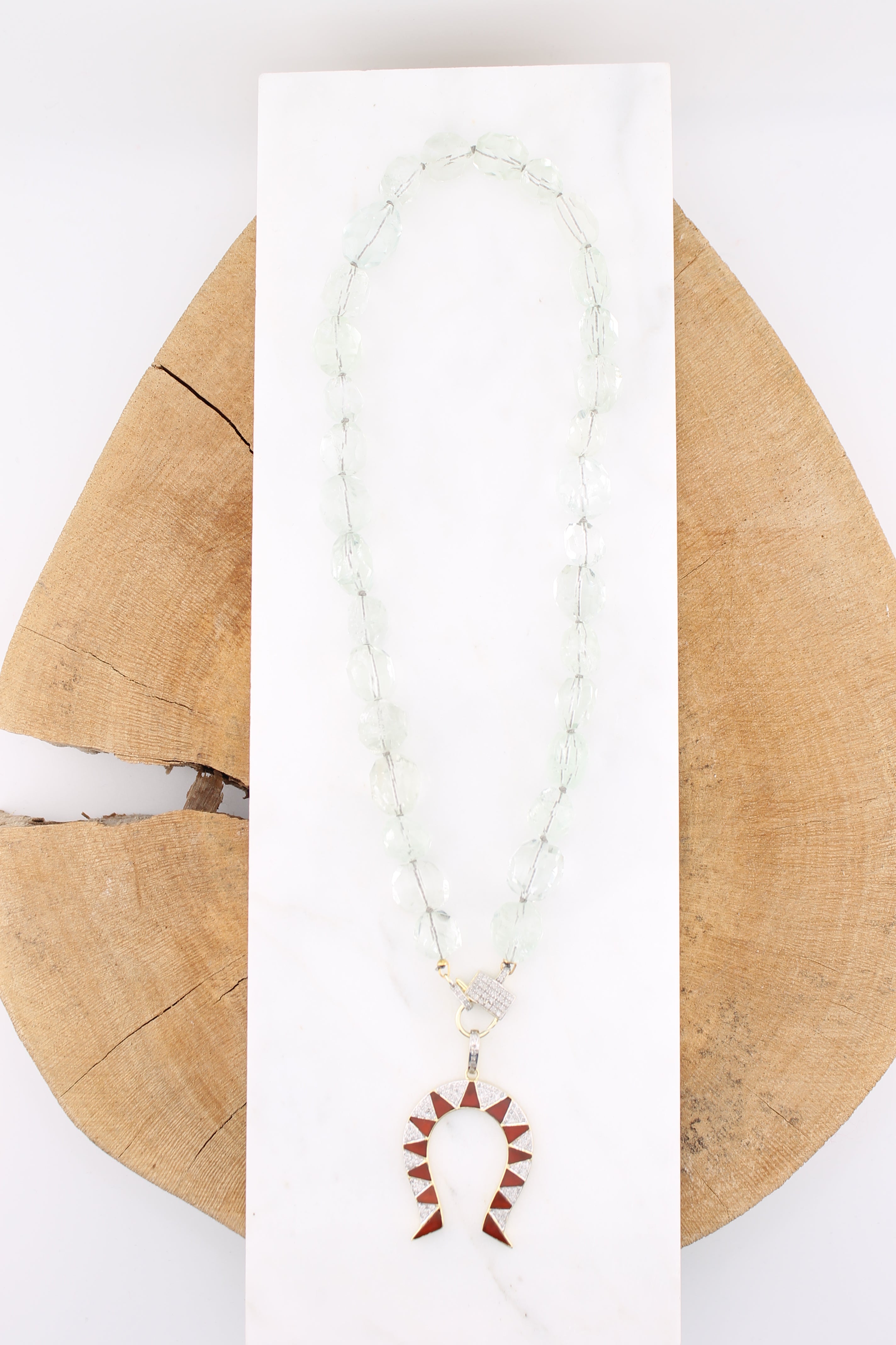 18" Green Amethyst Necklace (y103661B)