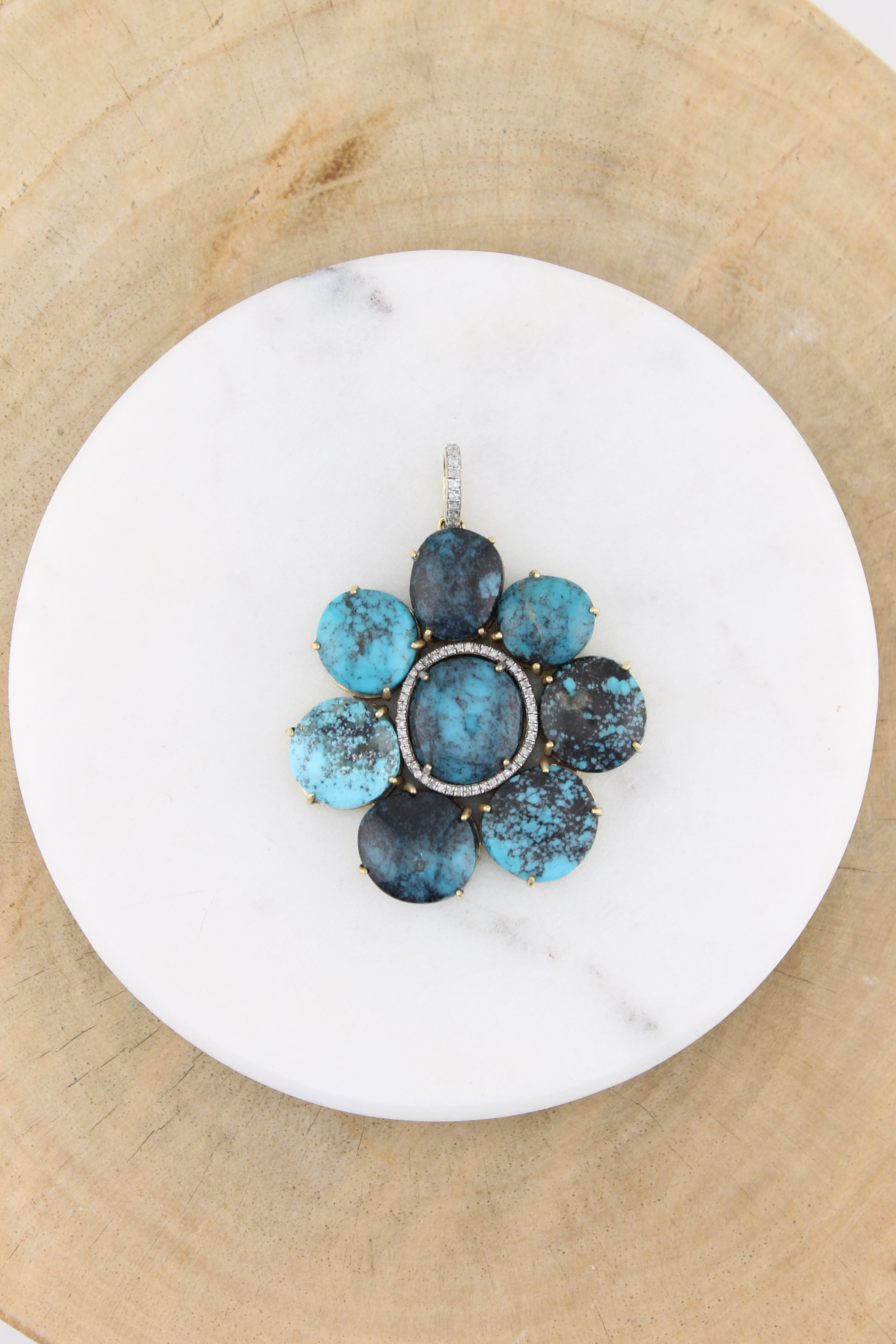 Turquoise Flower Pendant (y10864B)