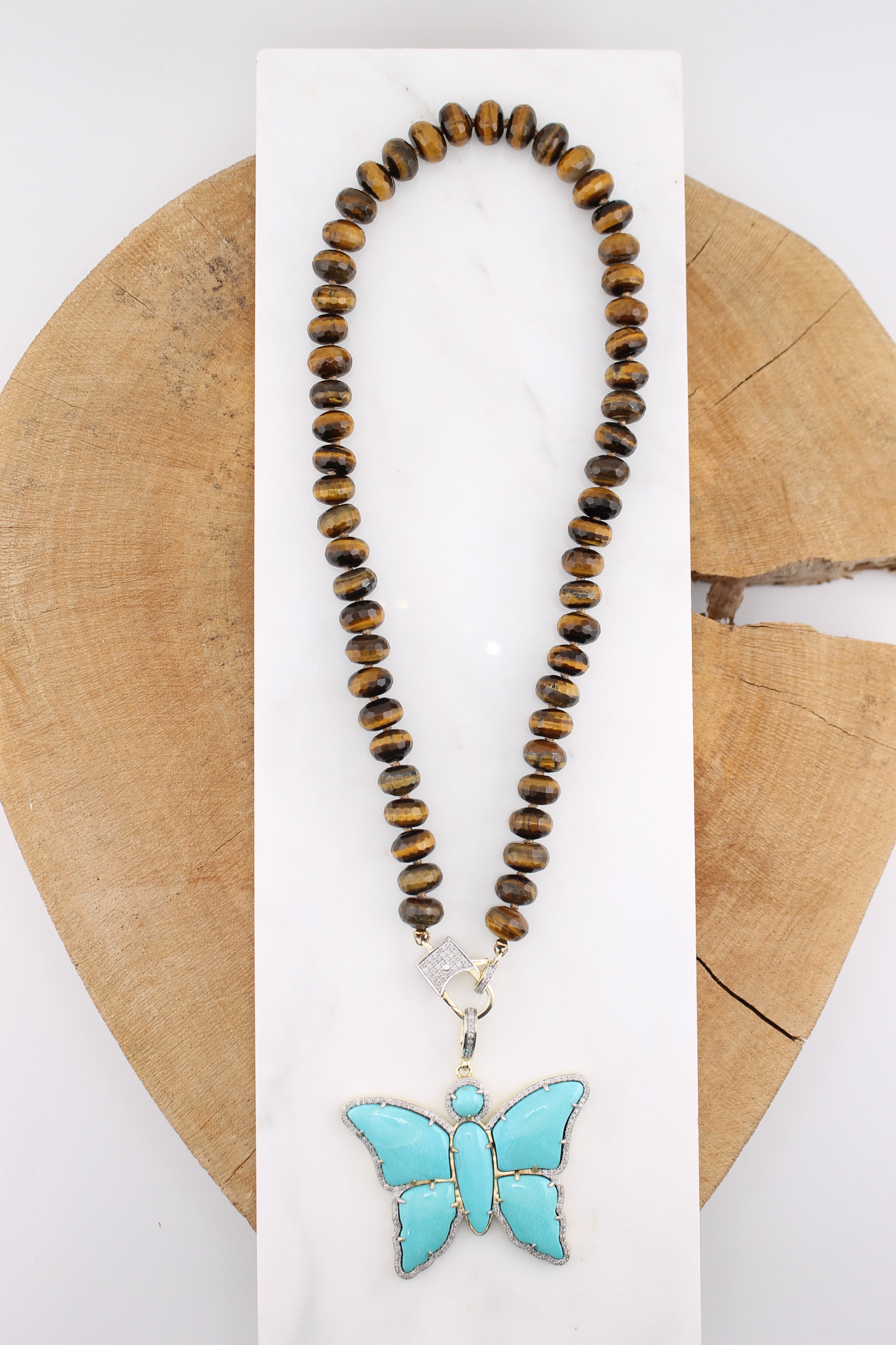 Tigers Eye Beaded Necklace (y10436b)