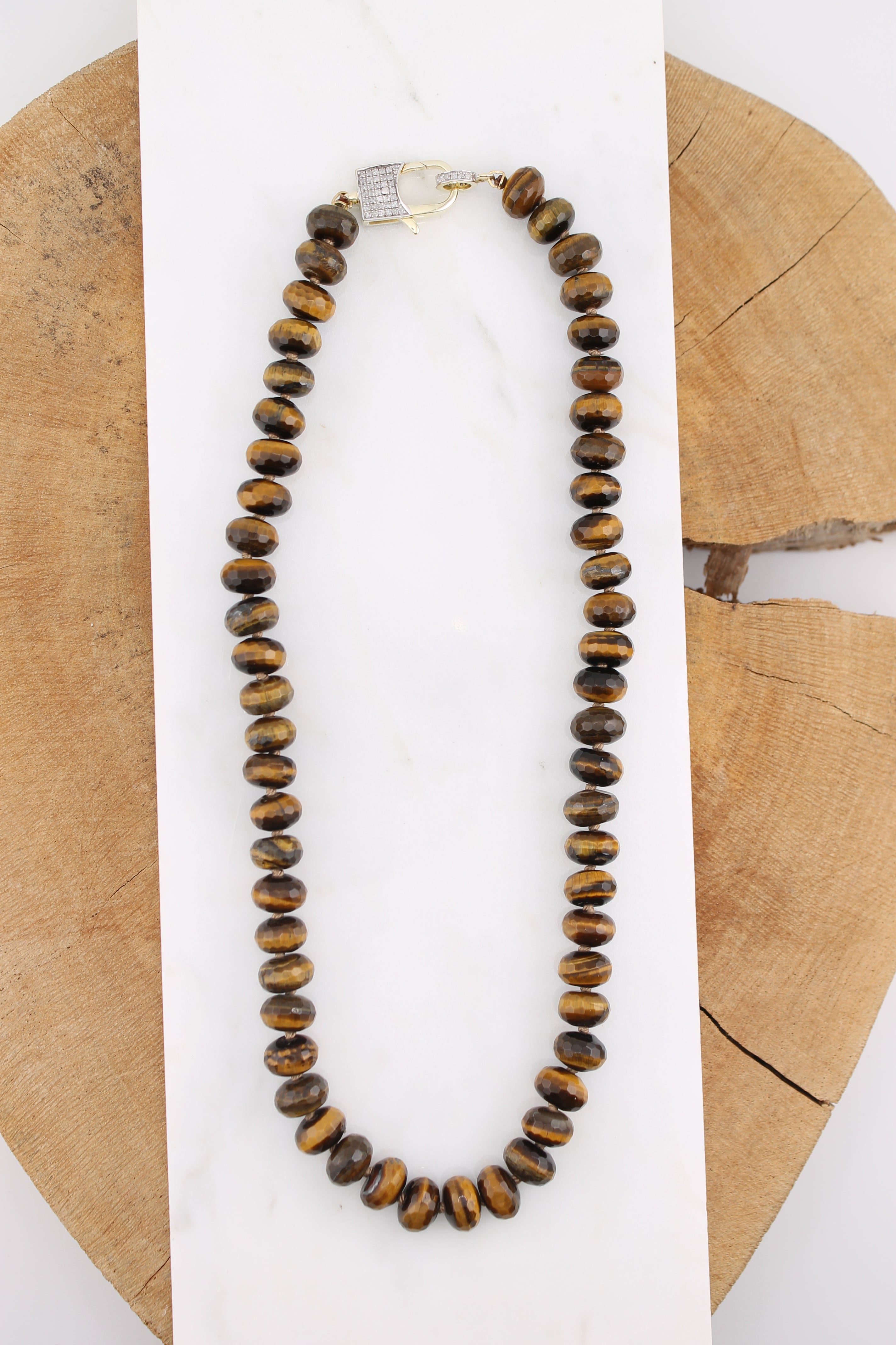 Tigers Eye Beaded Necklace (y10436b)