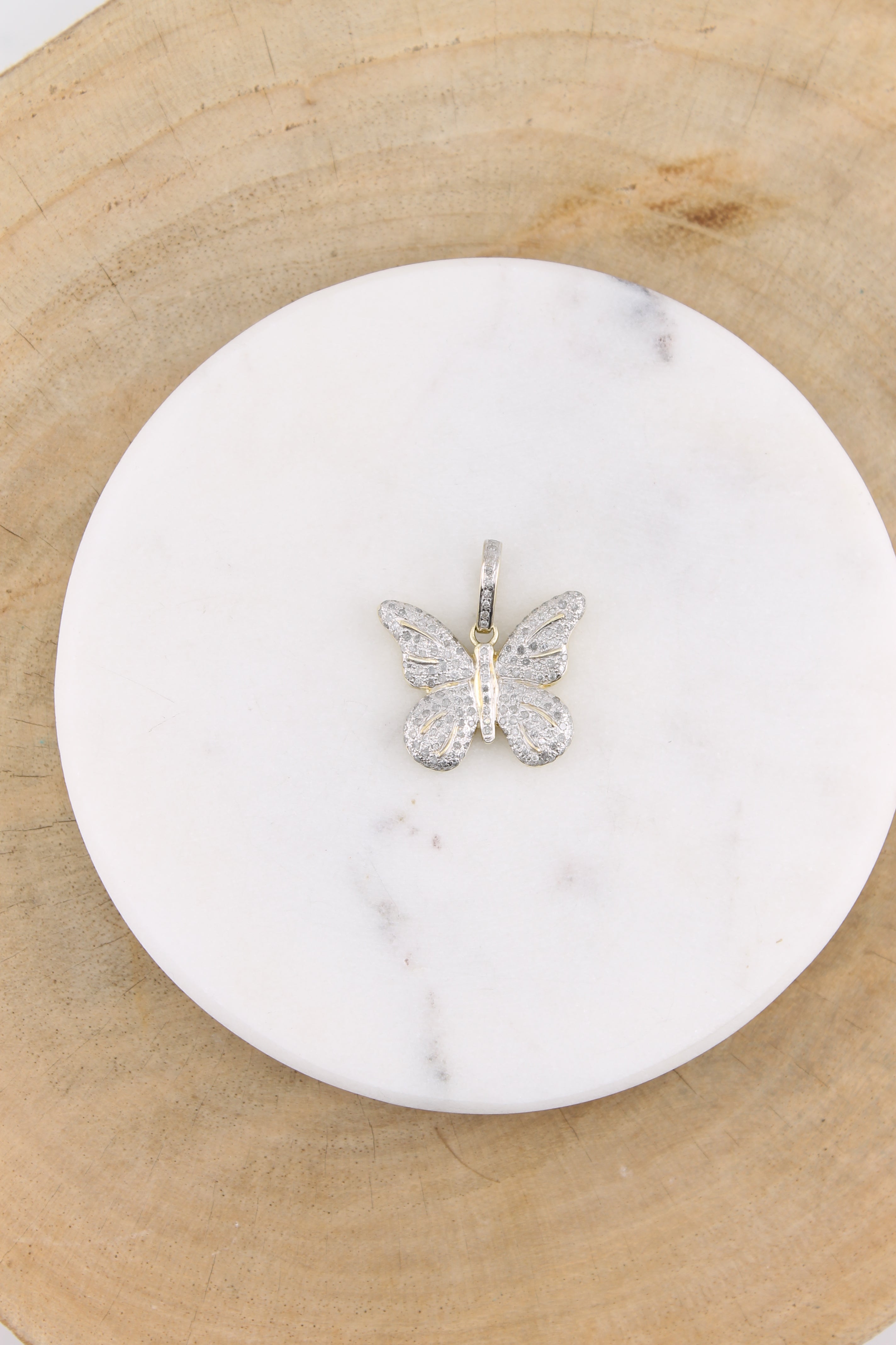 Small Pave Diamond Butterfly (y10428b)