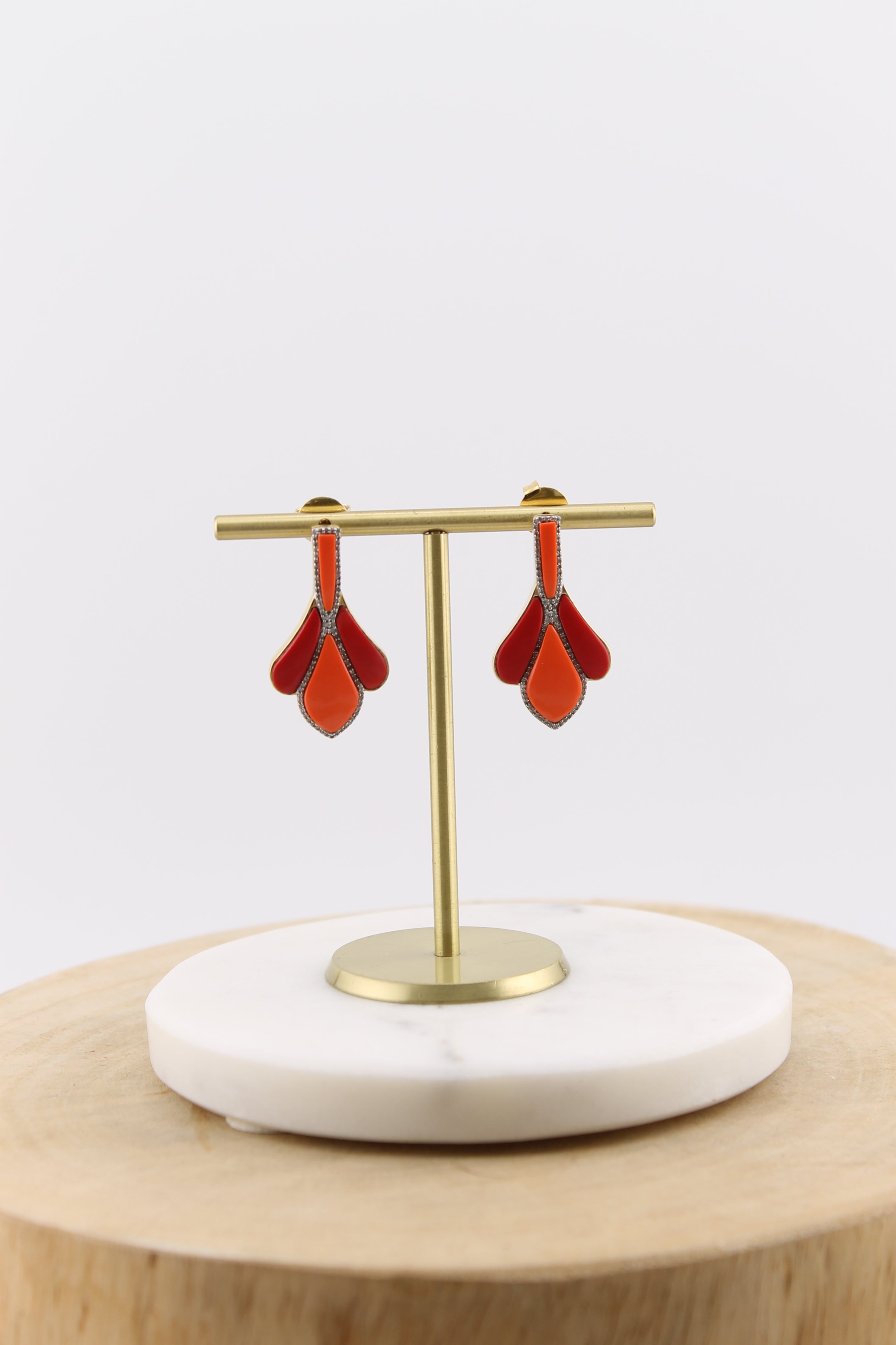 Coral Drop Earrings (y10430b)