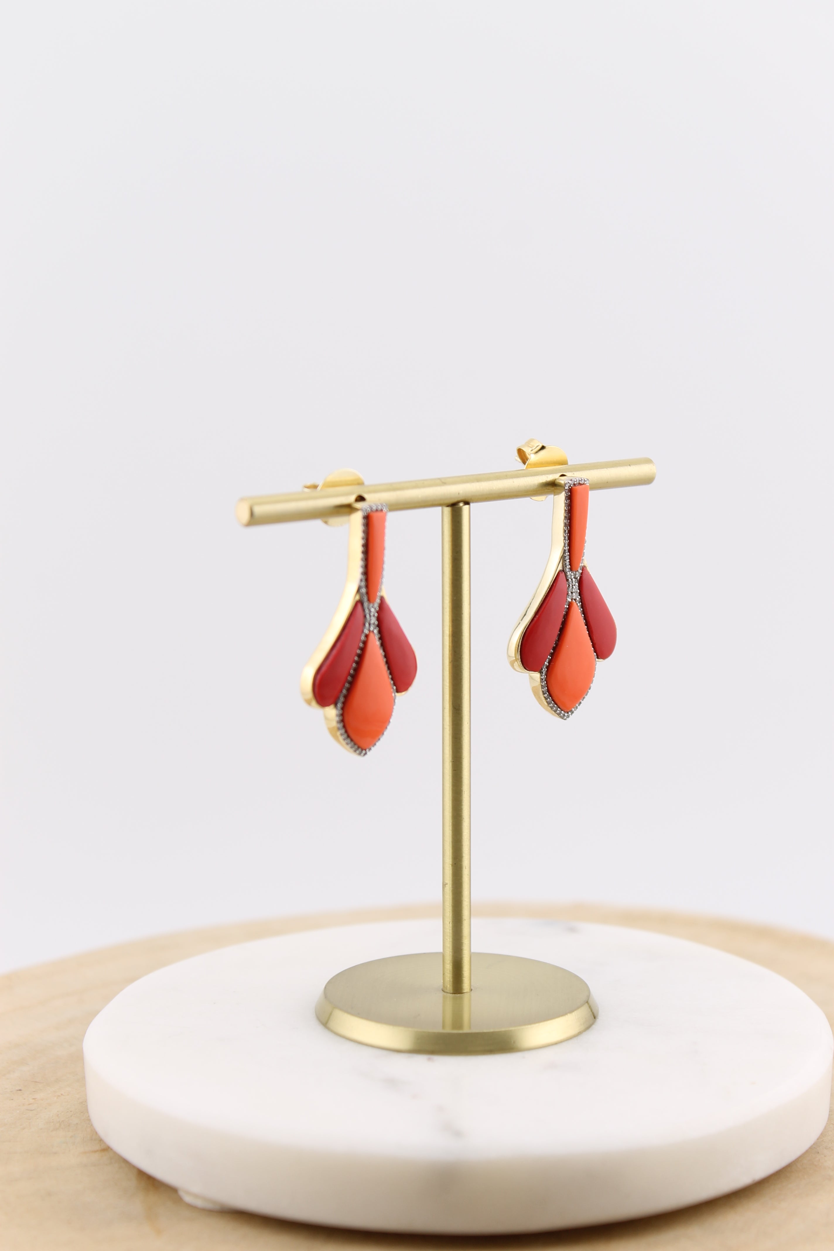 Coral Drop Earrings (y10430b)