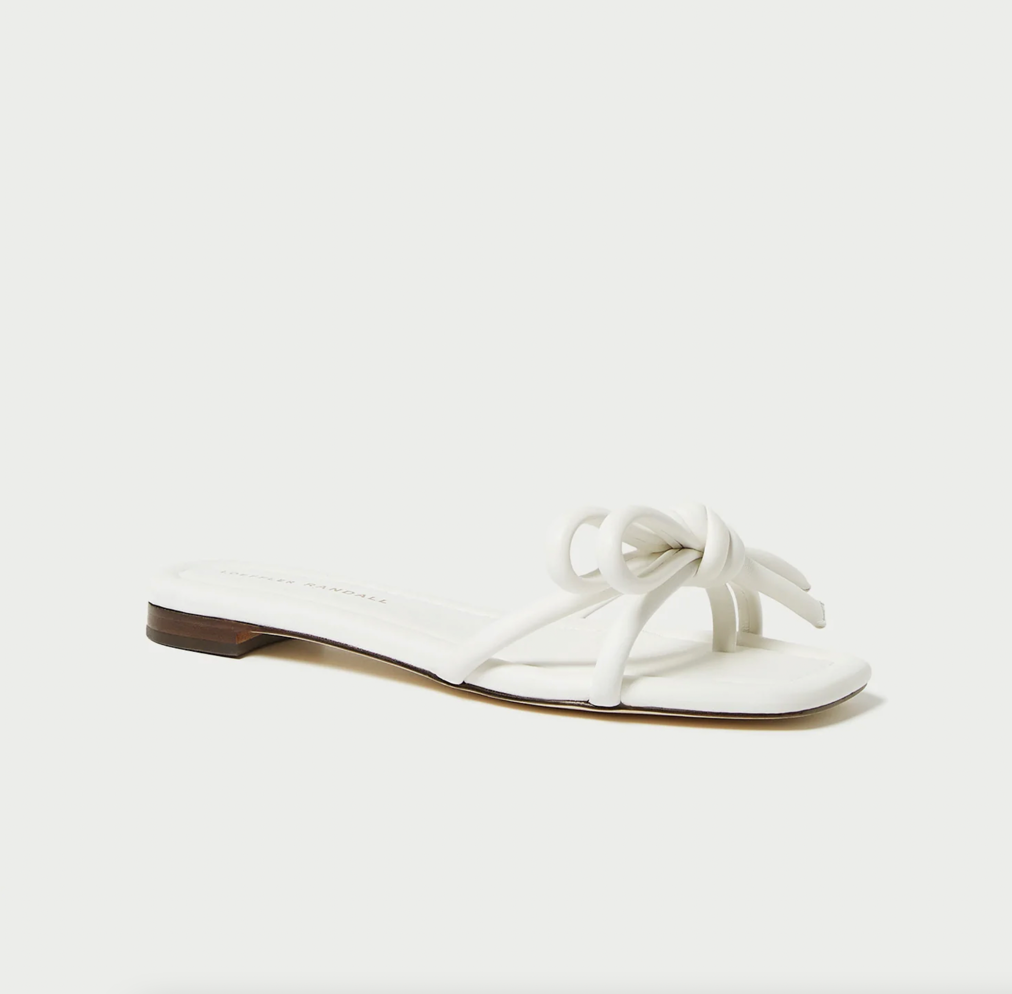 Hadley Bow Flat Sandal-White