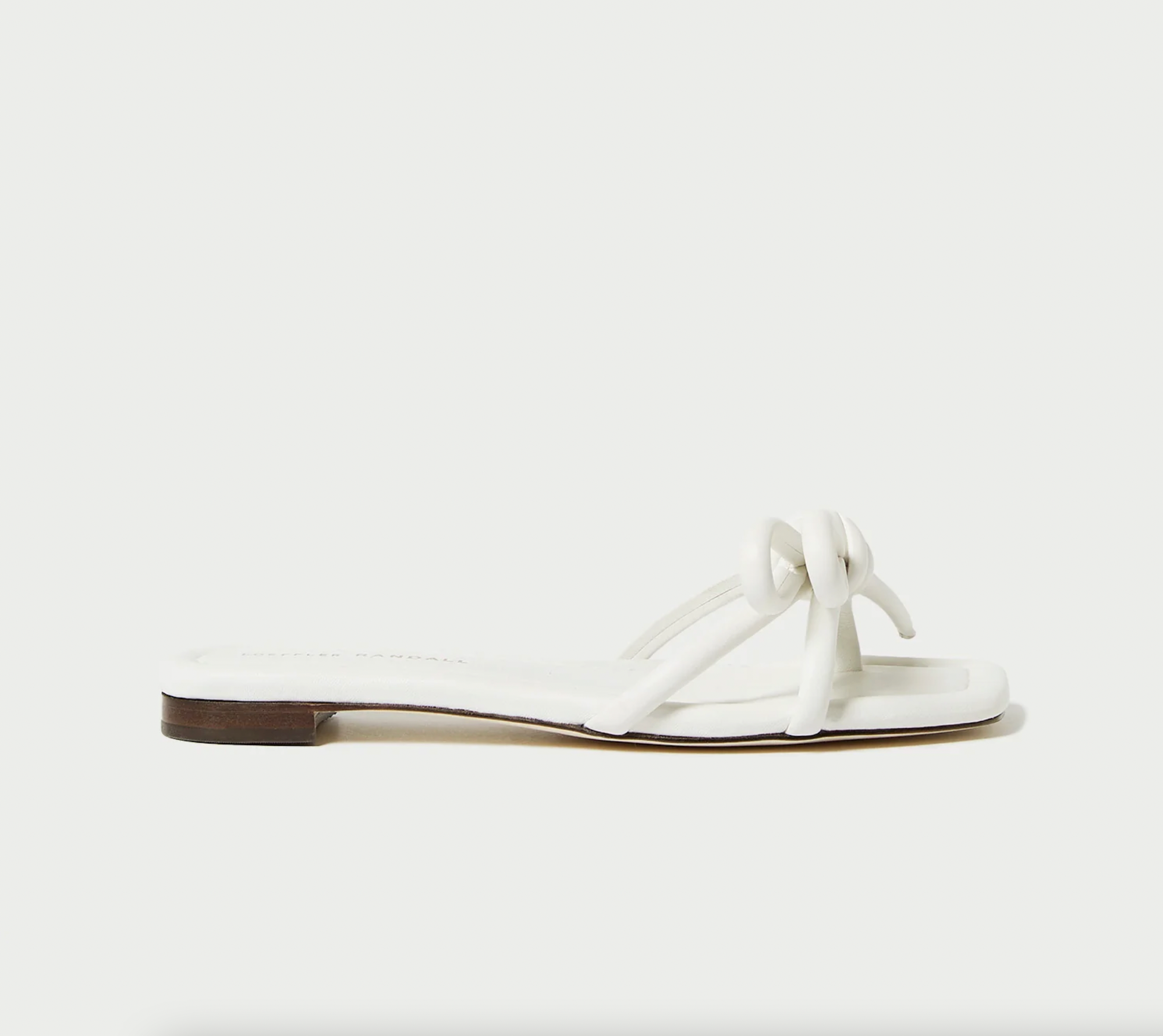 Hadley Bow Flat Sandal - White