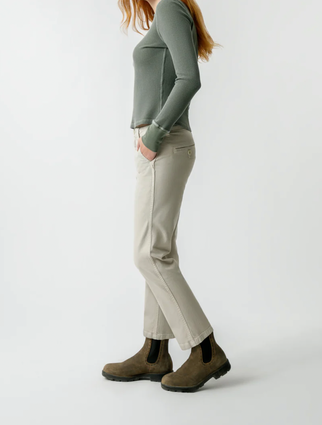 Easy Trouser Relaxed Crop Straight - Pumice
